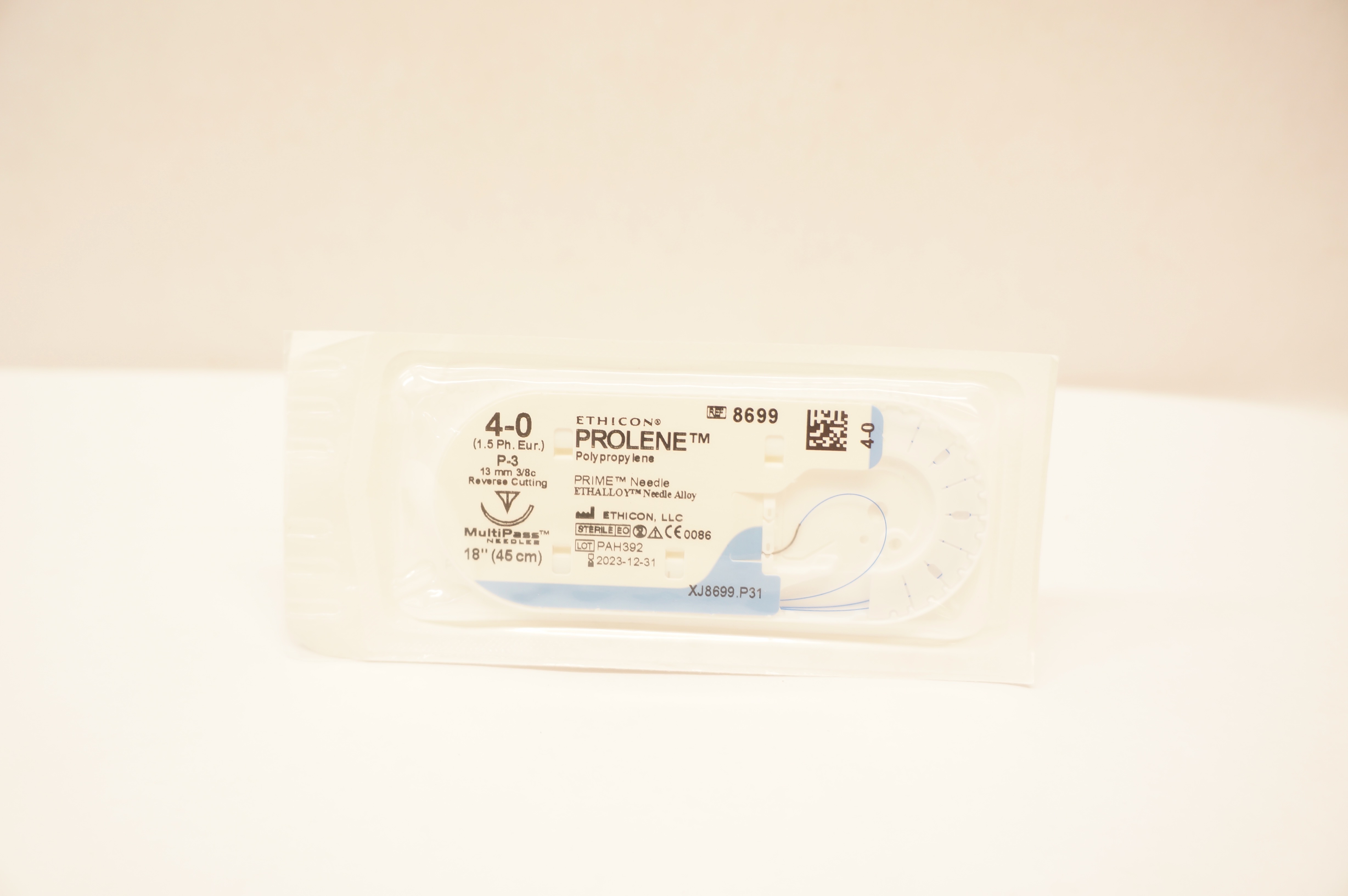 Ethicon 8699 4-0 PROLENE P-3 13mm 3/8c Reverse Cutting 18inch