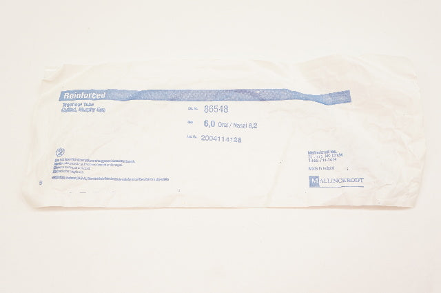 Mallinckrodt 86548 Reinforced Tracheal Tube Cuffd, Murphy Eye 6.0 Oral/Nasal 8.2