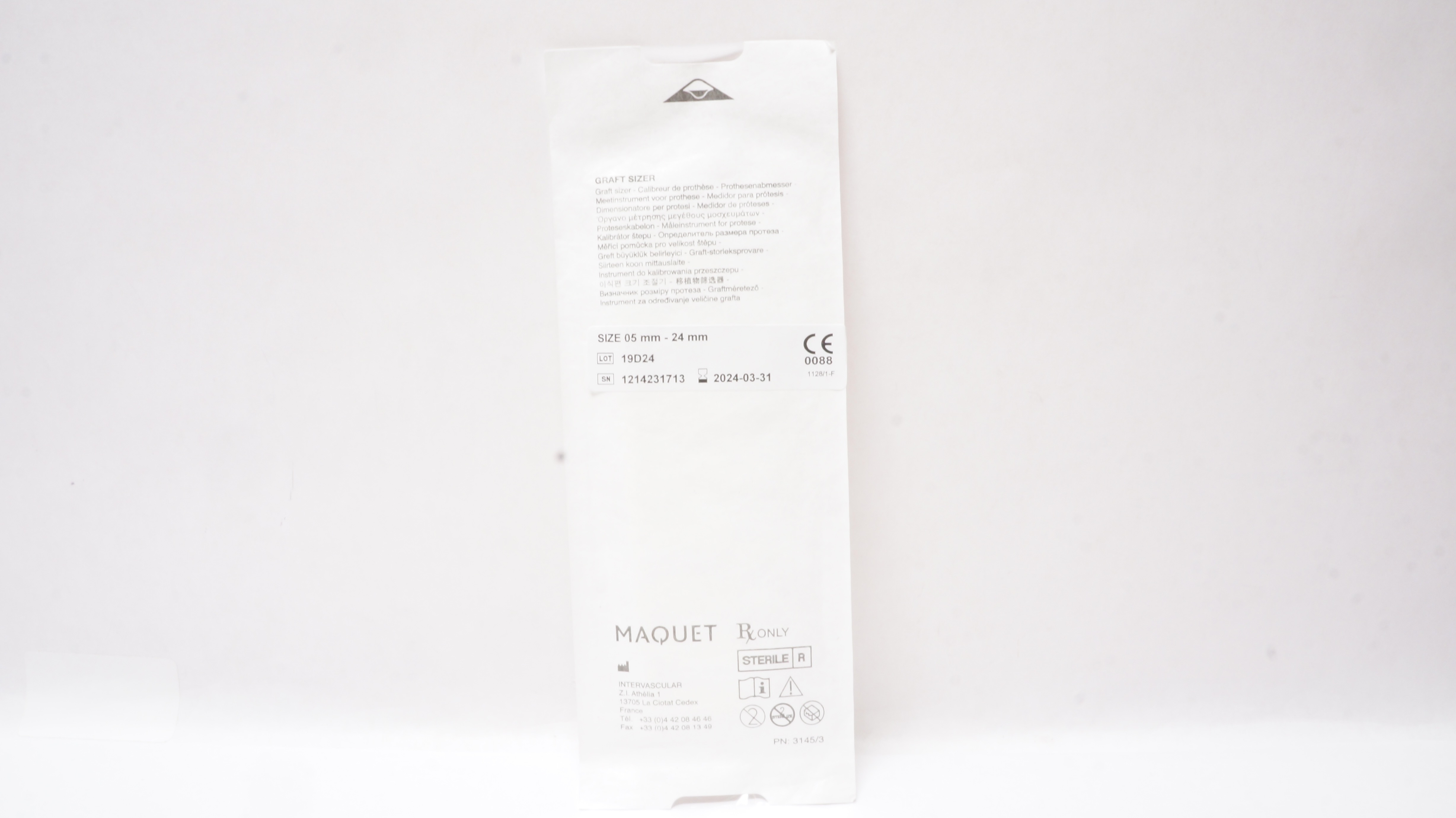 Intervascular Maquet Graft Sizer 0.5mm-24mm