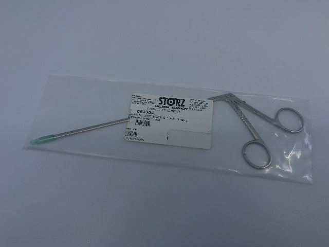 Karl Storz 663304 Scissors, Curved To Right, Extra Delicate, Working Length 18cm