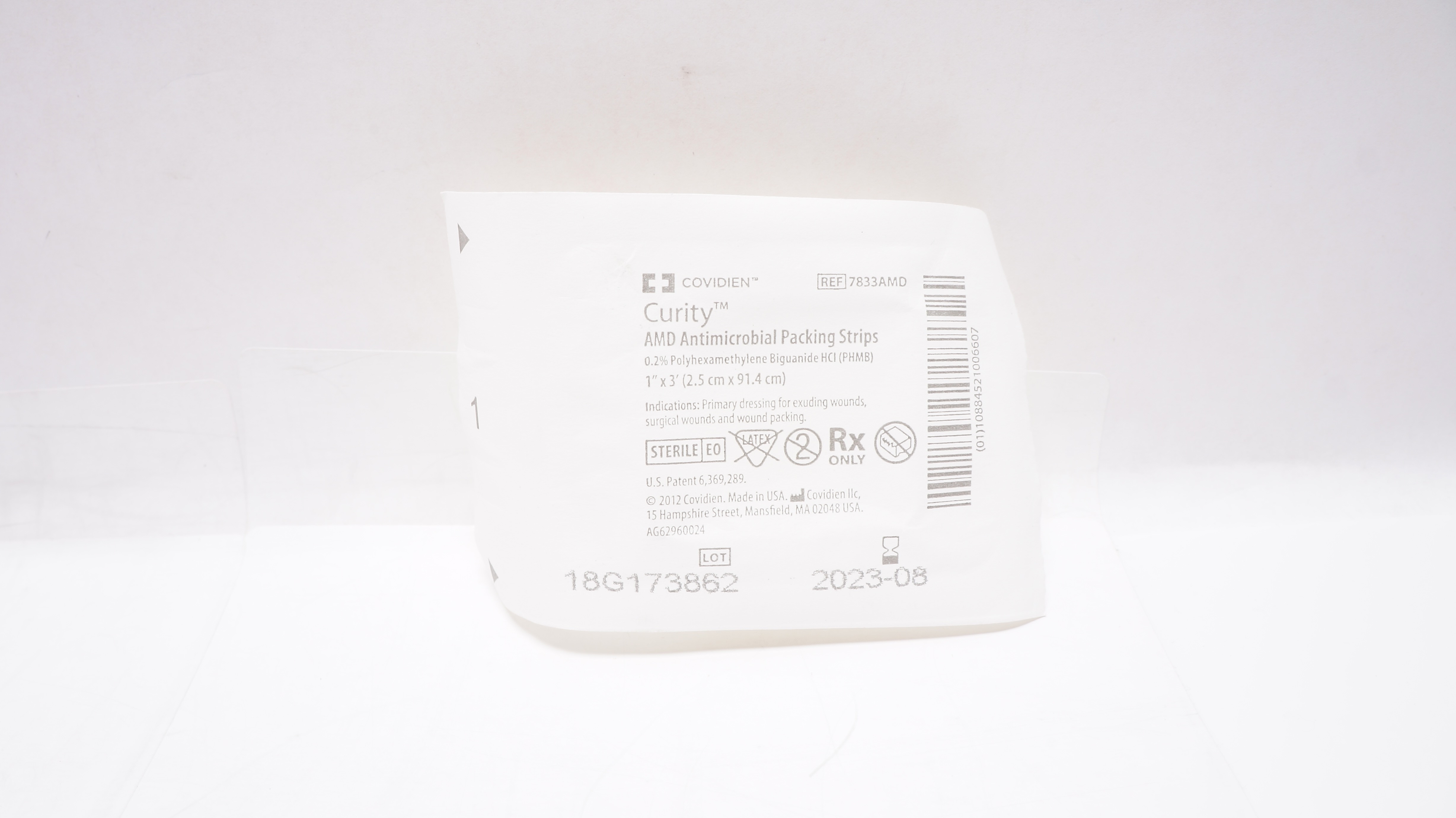 Covidien 7833AMD Curity AMD Antimicrobial Packing Strips 1inch x 3yard (x)