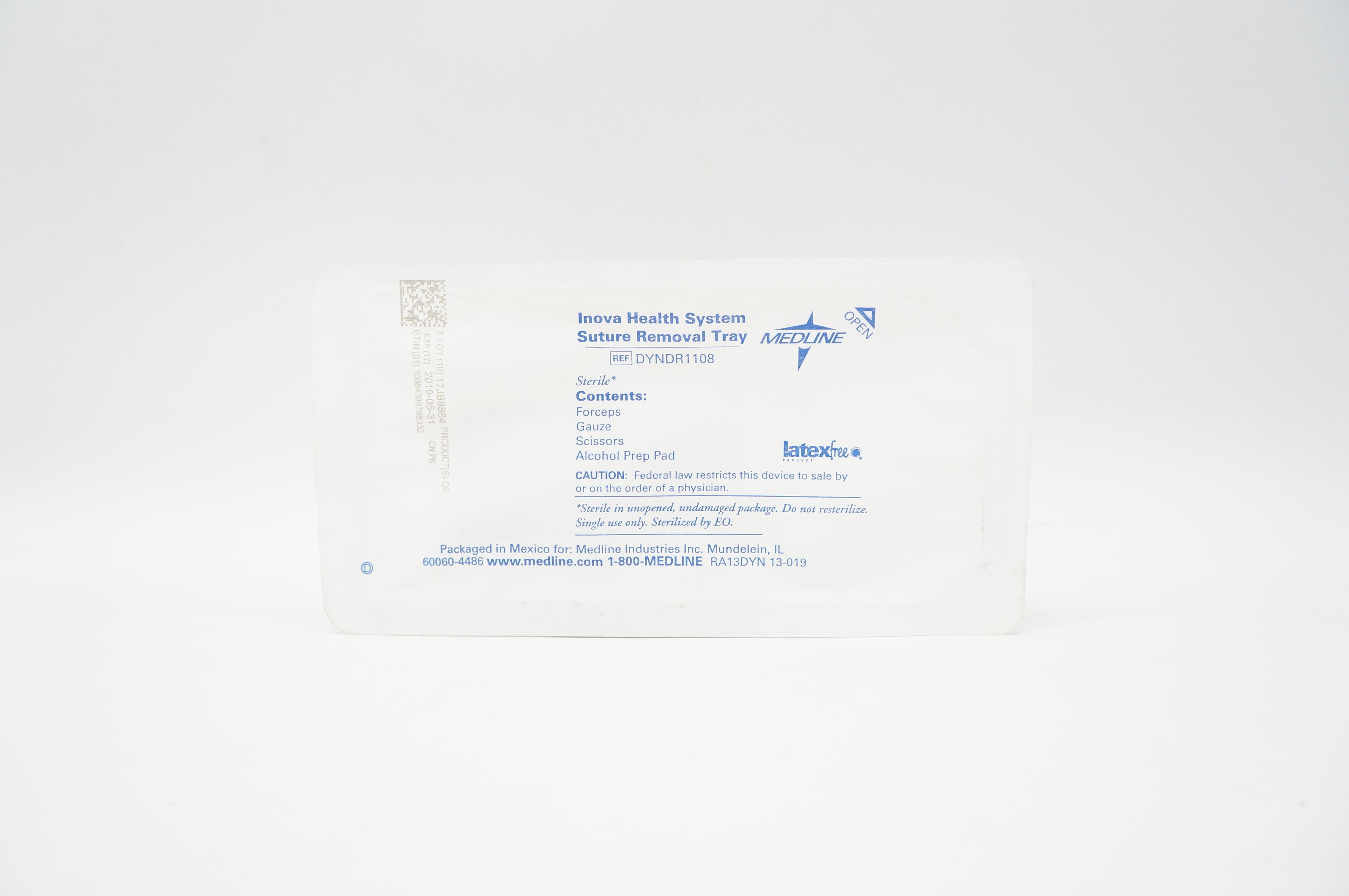 Medline DYNDR1108 Inova Health System Stre. Removal Tray (x)
