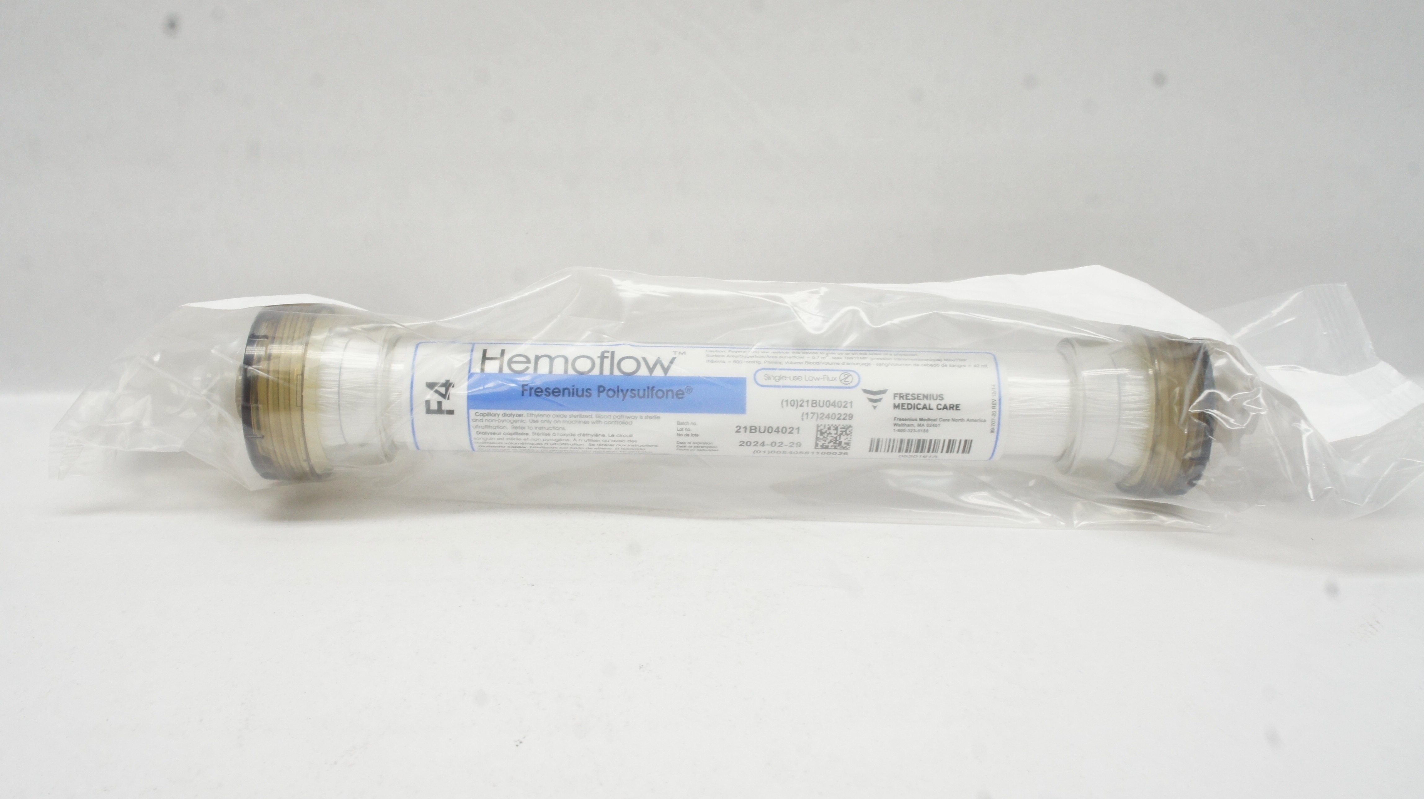 Fresenius Medical Care 21BU04021 F4 Hemoflow Polysulfone Capillary Dialyzer (x)