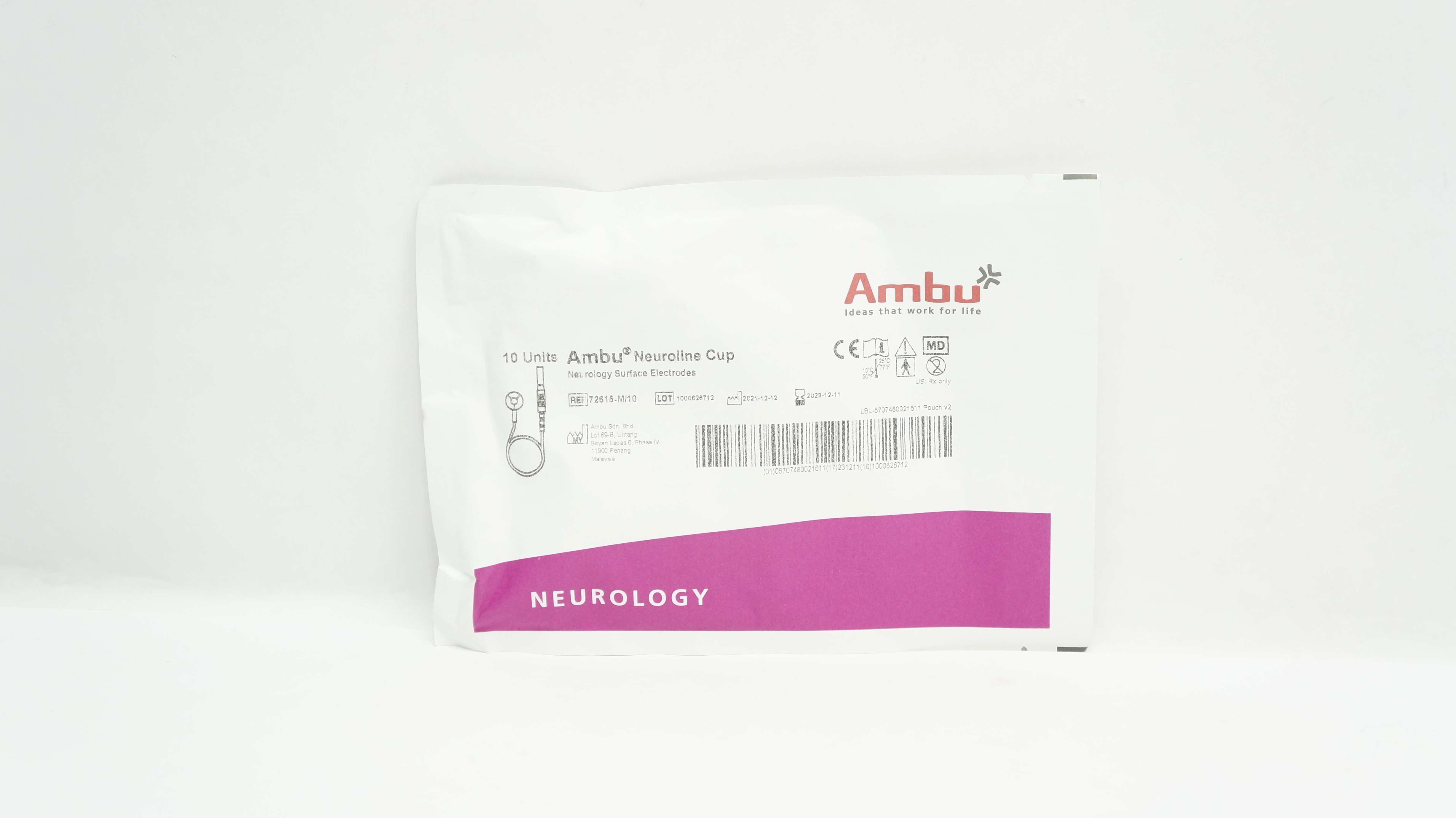 Ambu 72615-M/10 Neuroline Cup Neurology Surface Electrodes - Pack of 10