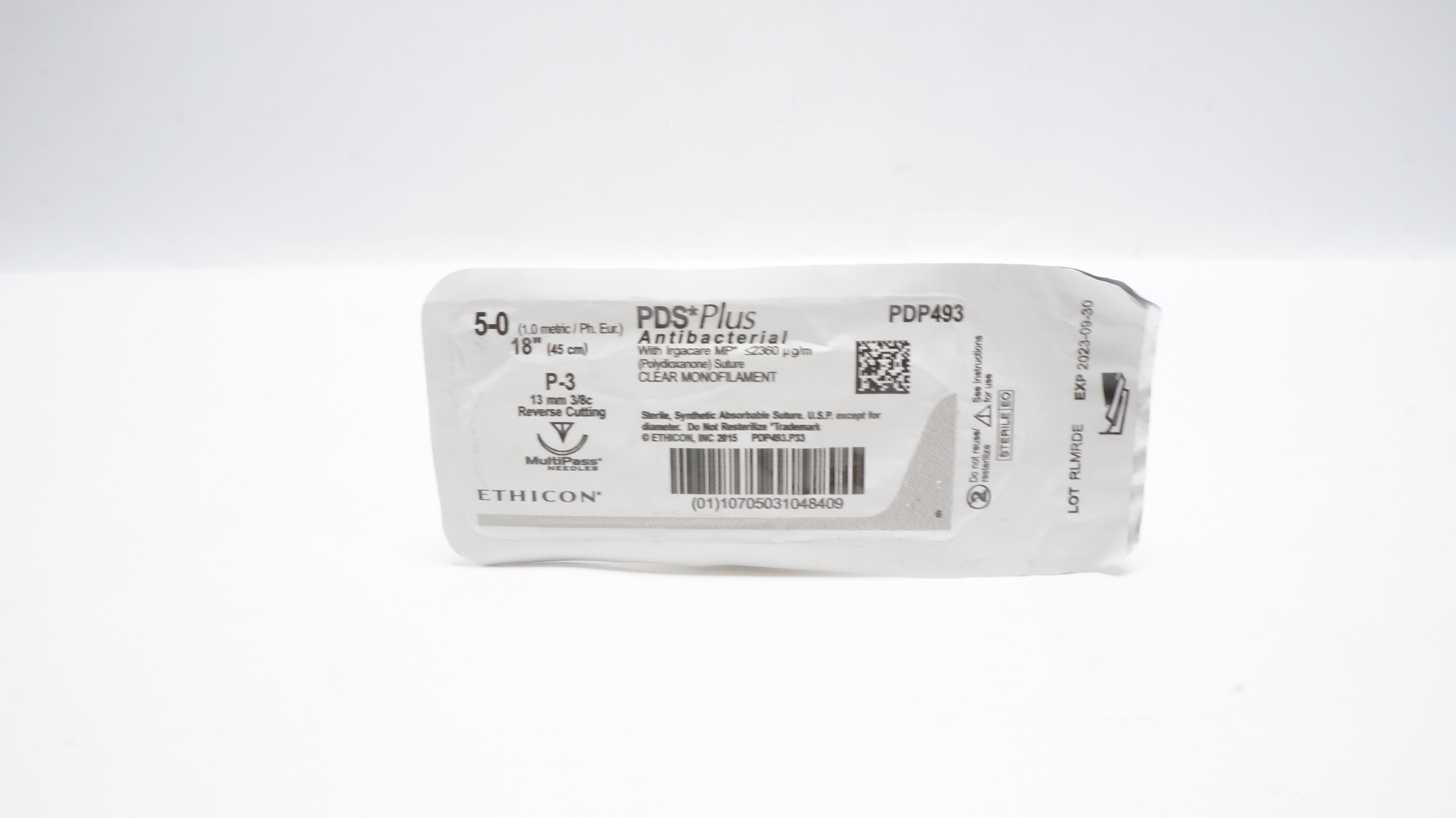 Ethicon PDP493 5-0 PDG Plus Stre P-3 13mm 3/8c Reverse Cutting 18inch (x)