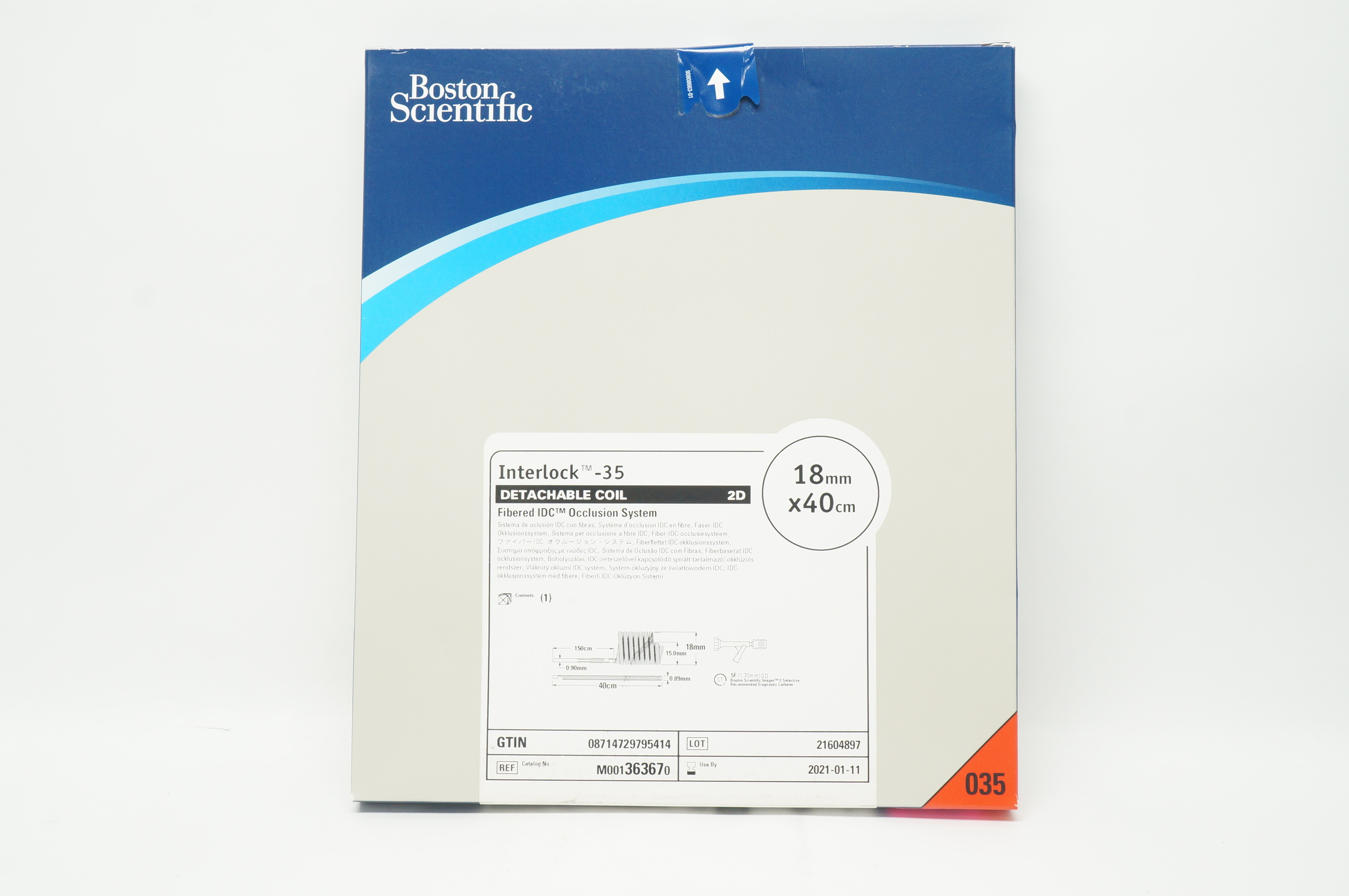 Boston Scientific 36367 Interlock 35 Fibered IDC Occlusion System 18mm x 40cm(x)