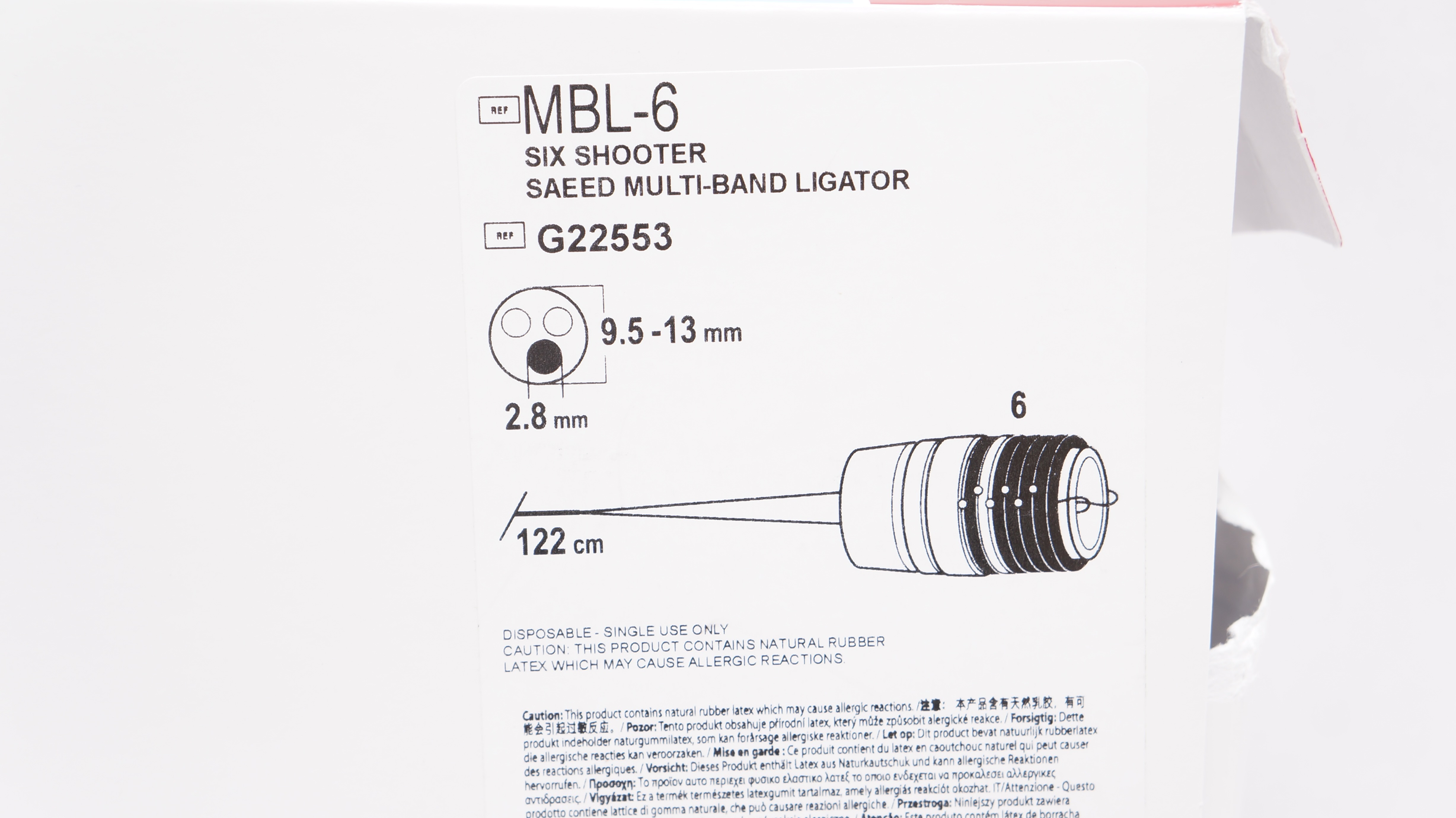Cook G22553 Six Shooter Saeed Multi-Band Ligator 122cm x 9.5-1.3mm x 2.8mm (x)
