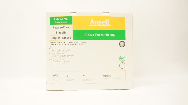 Ansell Derma Prene Ultra Powder-Free Smooth Surgical Gloves, Green - Box of 50