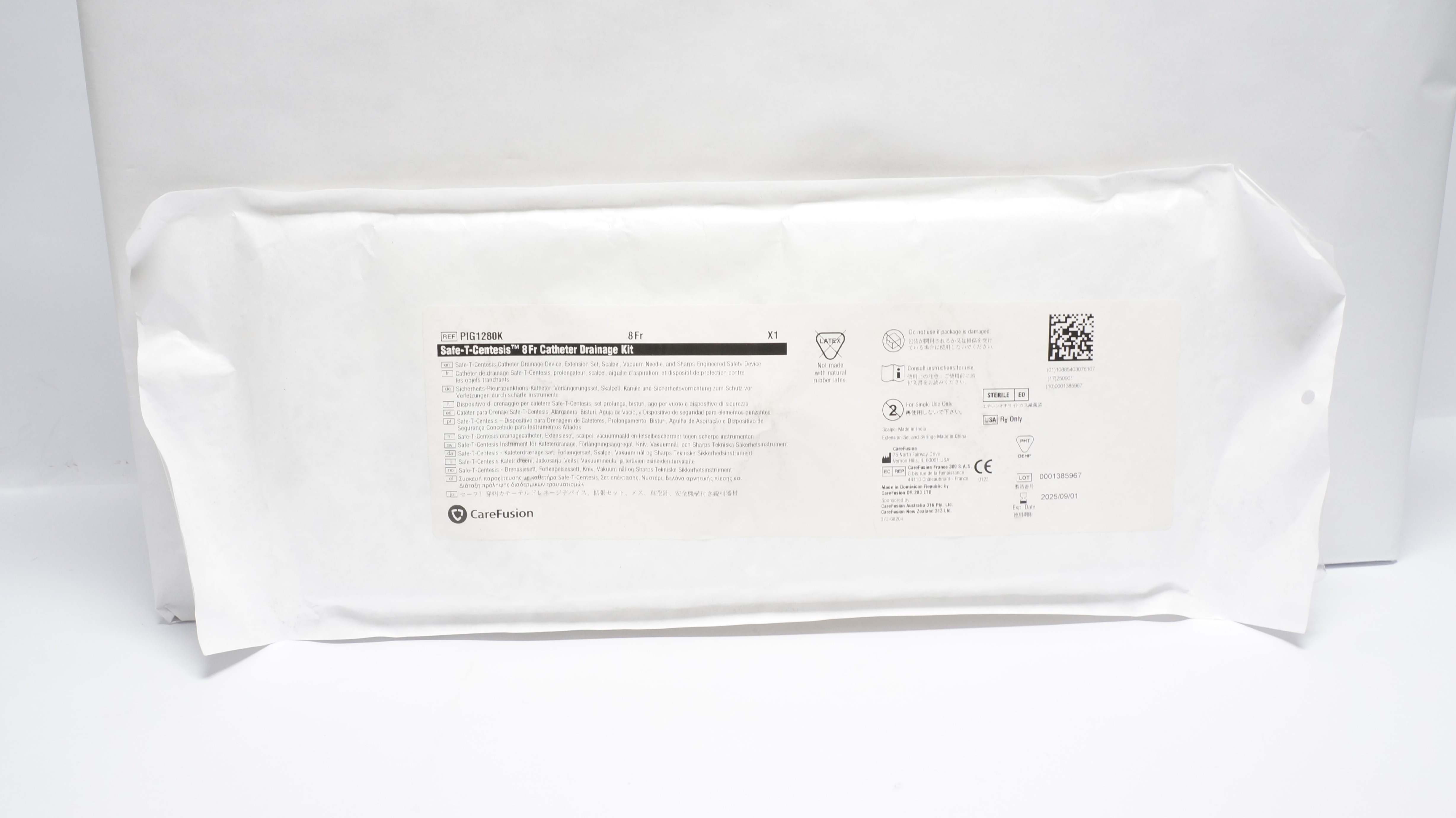 CareFusion PIG1280K Safe-T-Centesis 8Fr Cath. Drainage Kit 8Fr (x)