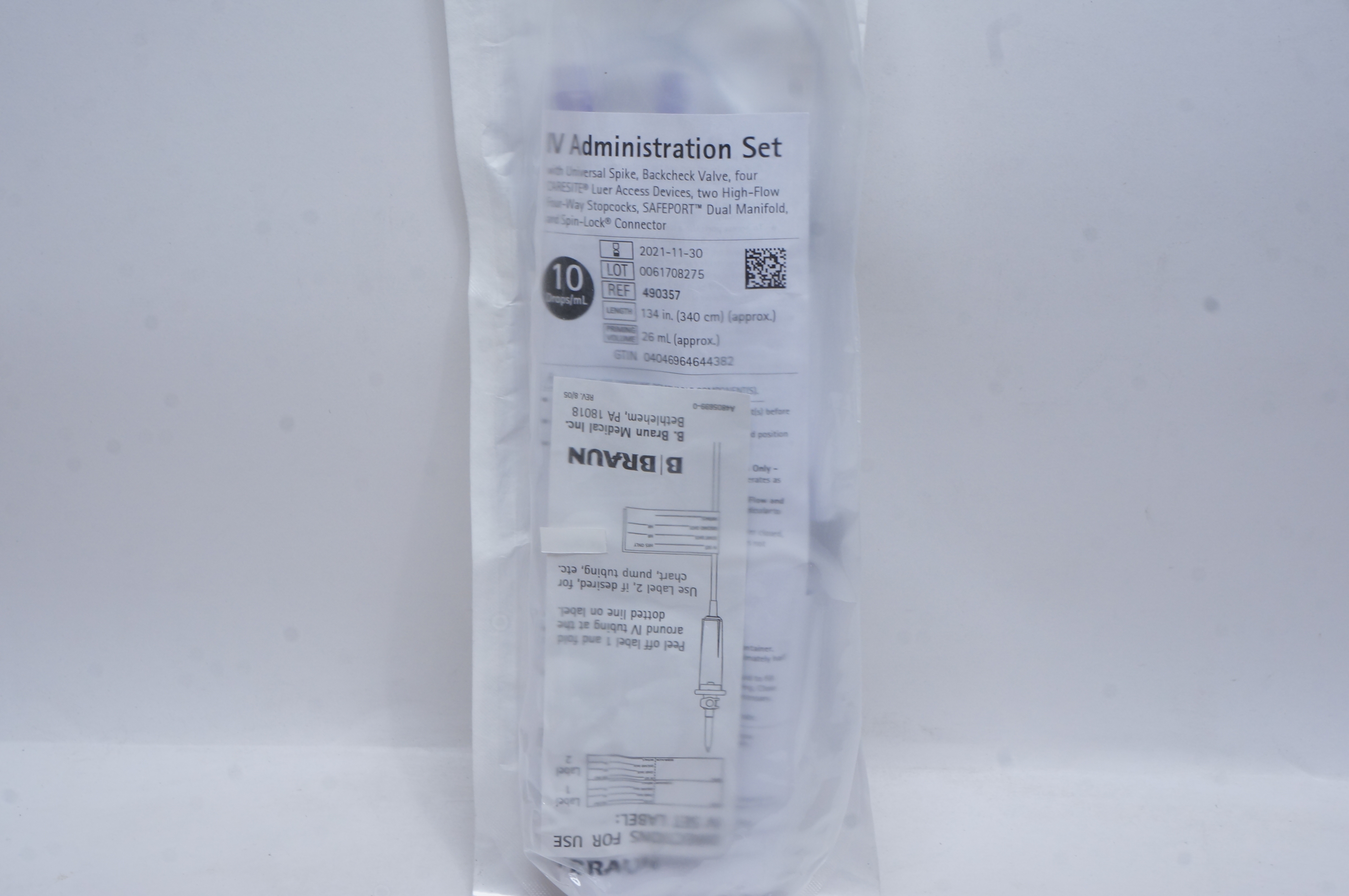 Braun 490357 IV Administration Set 26ml, 134inch