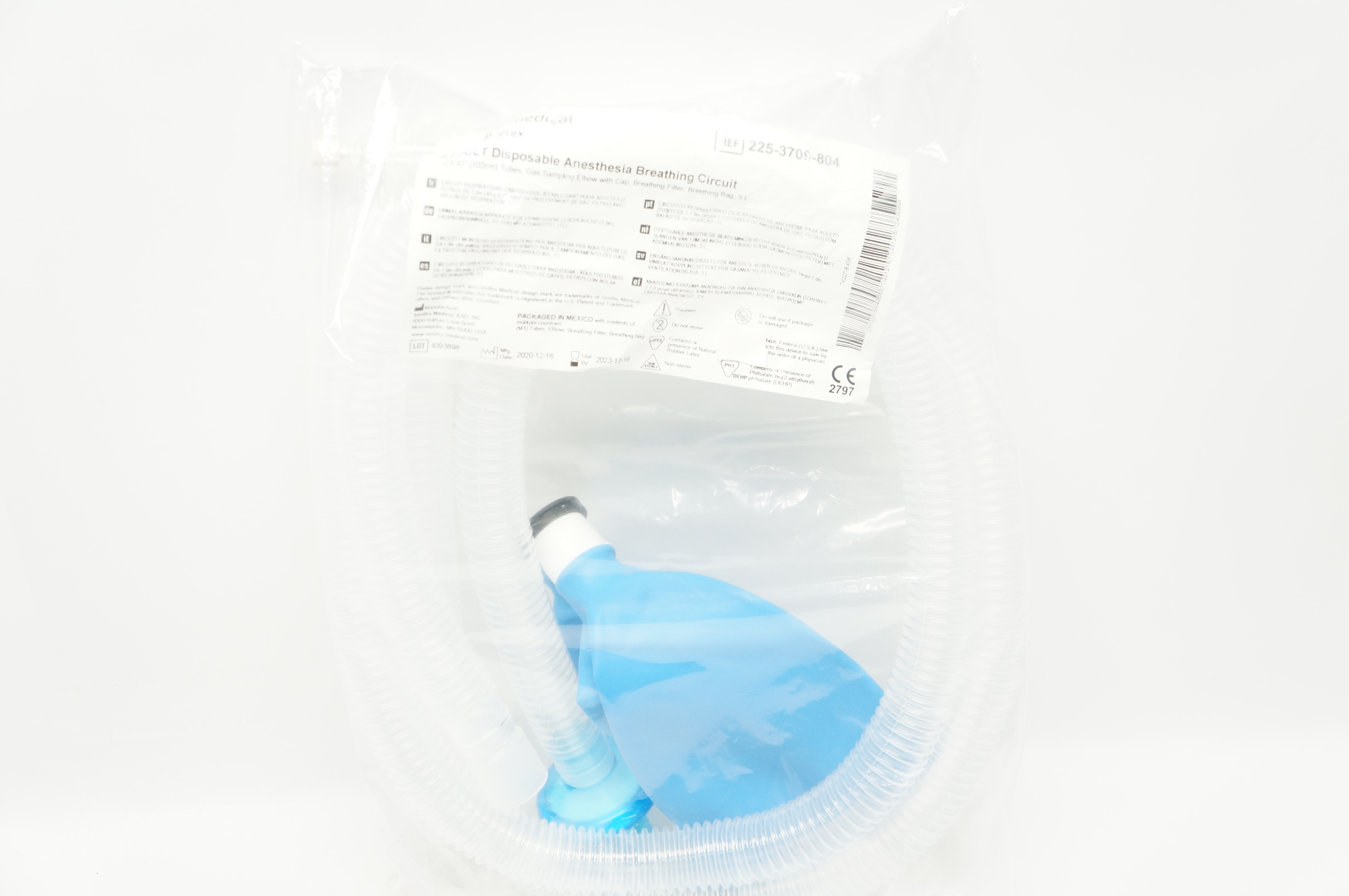 Smiths Medical 225-3709-804 Portex Adult Disposable Anesthesia Breathing Circuit