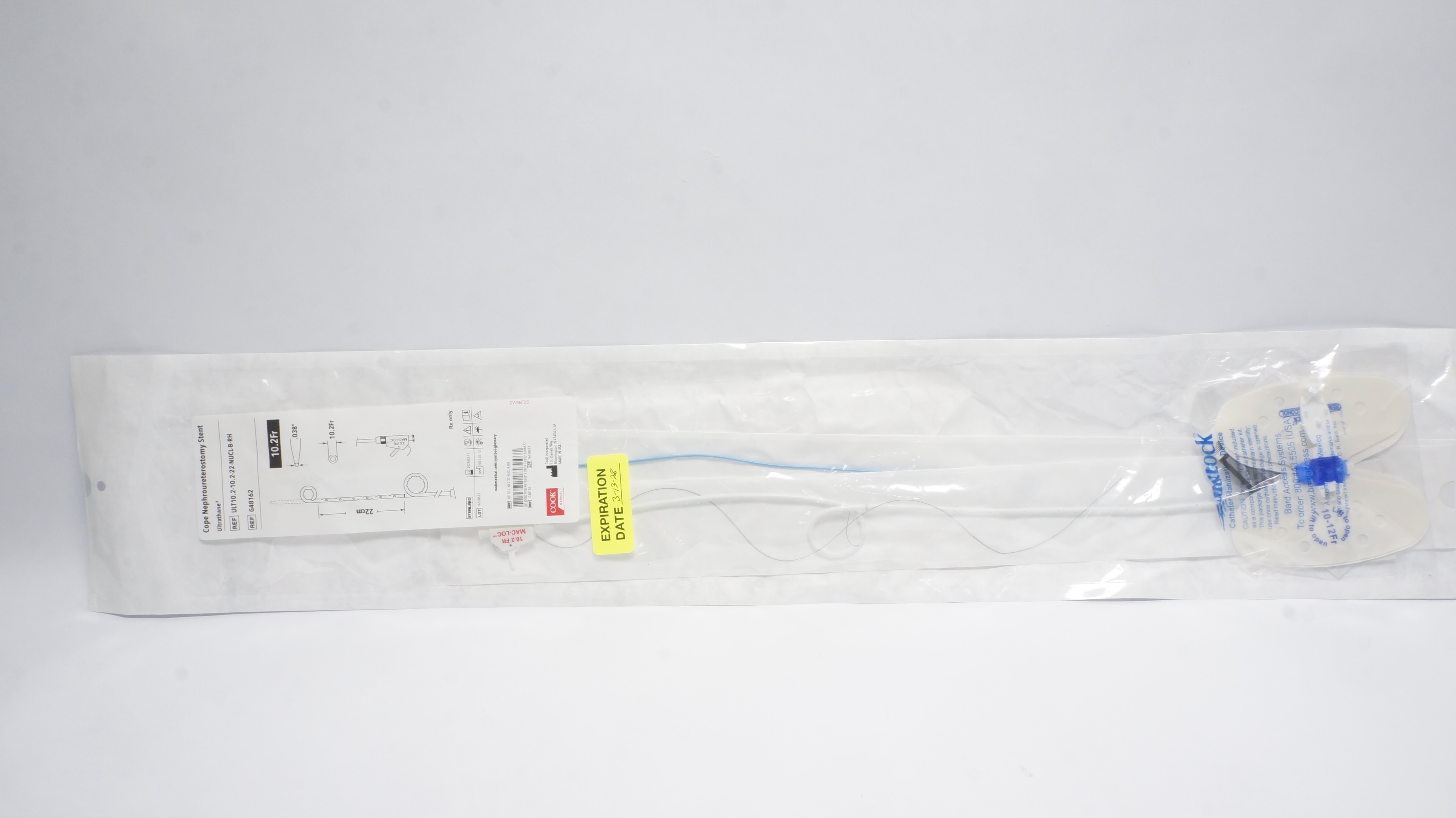 Cook Medical G48162 Cope Nephroureterostmy Stnt 10.2Fr x 22cm w/Cath.Device