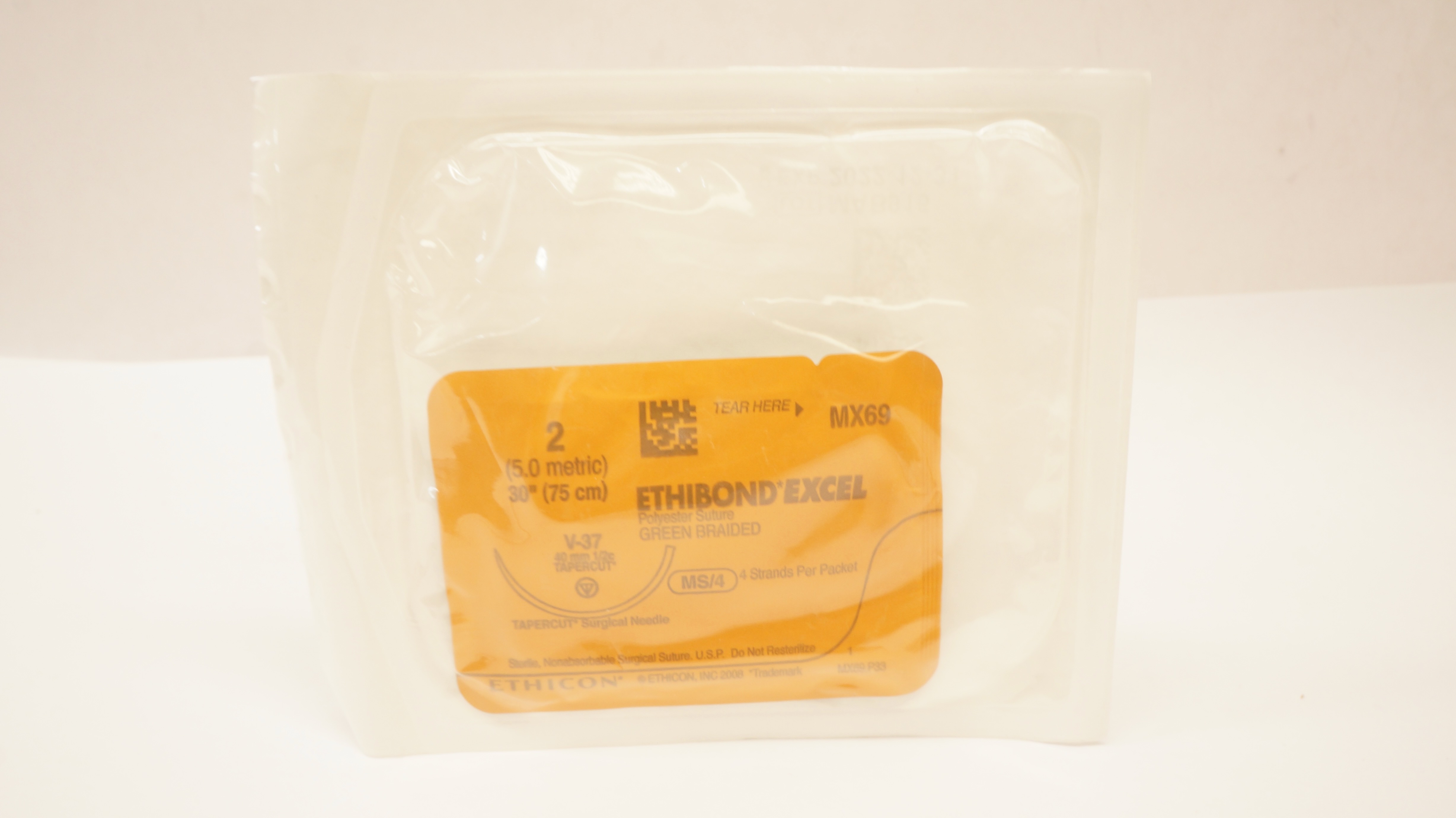 Ethicon MX69 2 ETHIBOND EXCEL V-37 40mm 1/2c Tapercut 30inch (x)