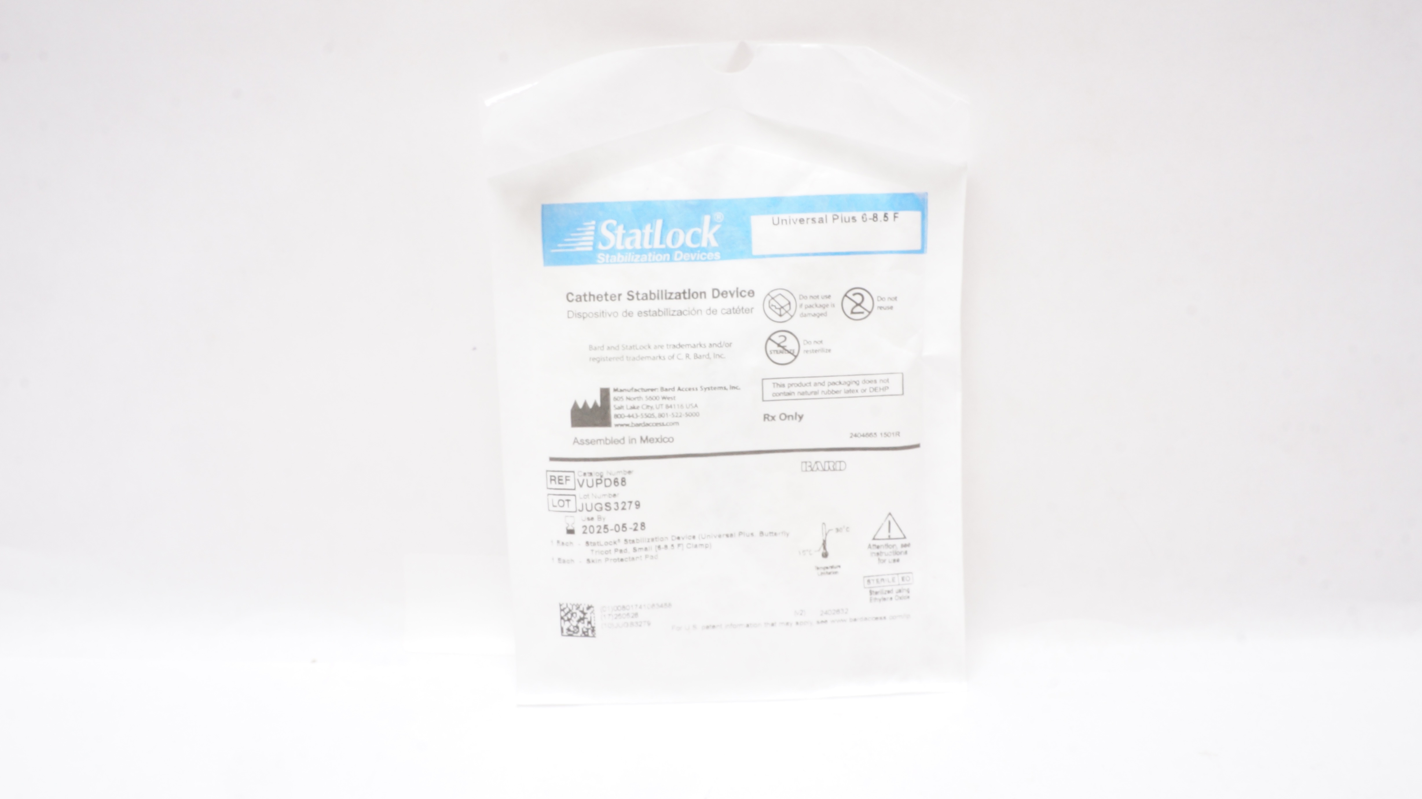Bard VUPD68 StatLock Cath. Stabilization Device Universal Plus 6-8.5F