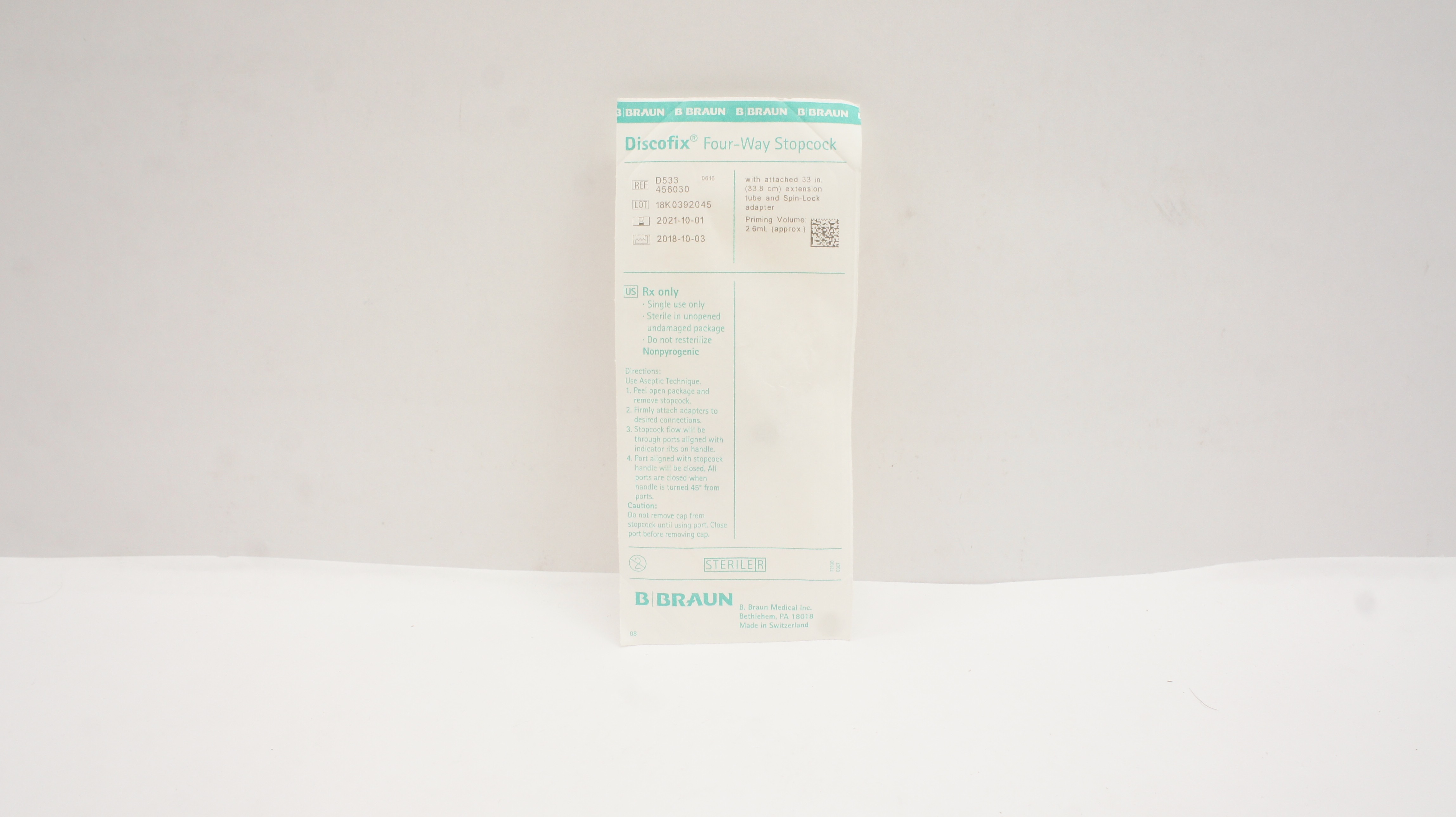 B.Braun D533 456030 Discofix 4-Way Stopcock 2.6ml (x)
