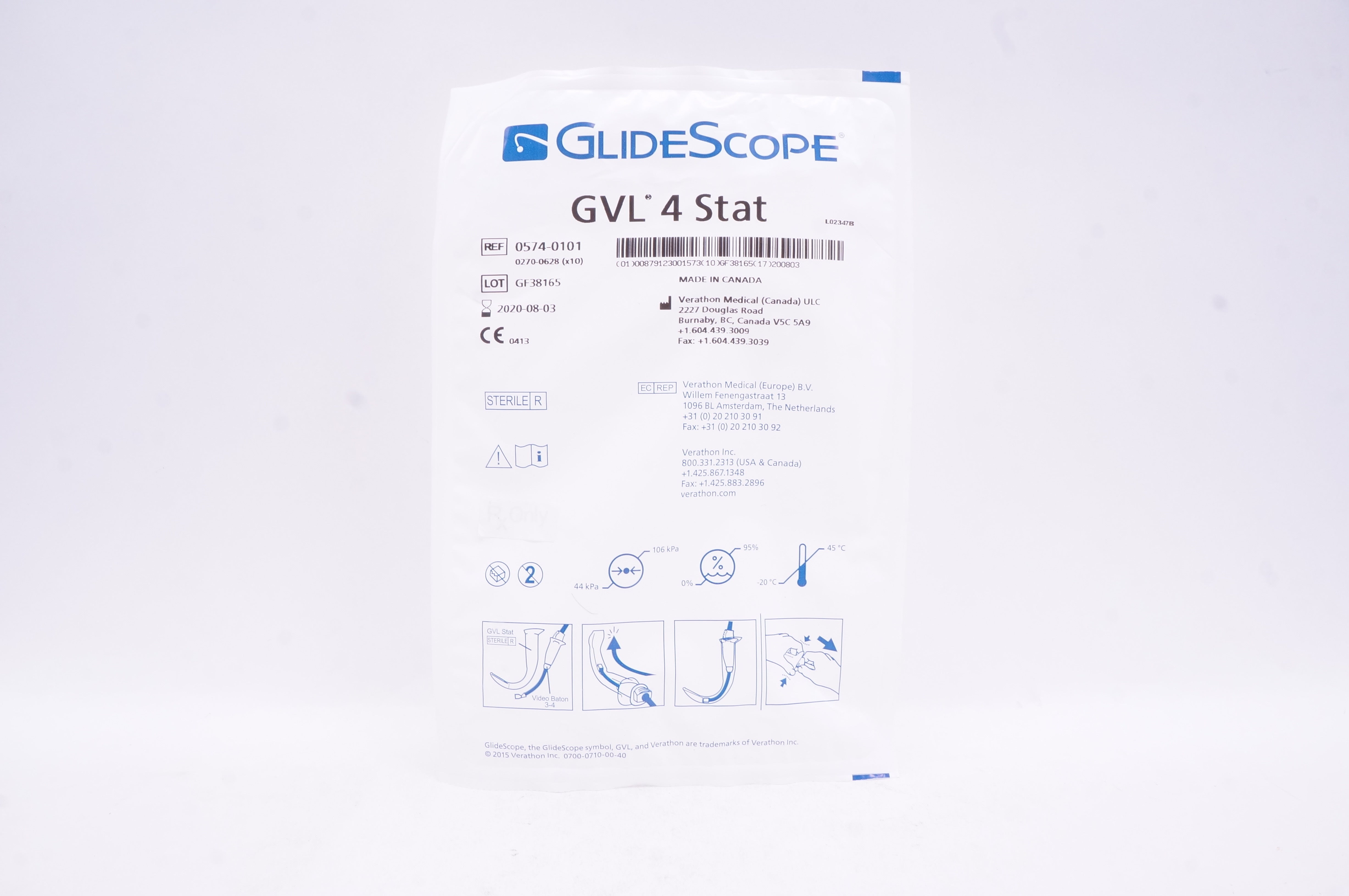 Verathon Medical 0574-0101 GlideScope GVL 4 Stat (x)