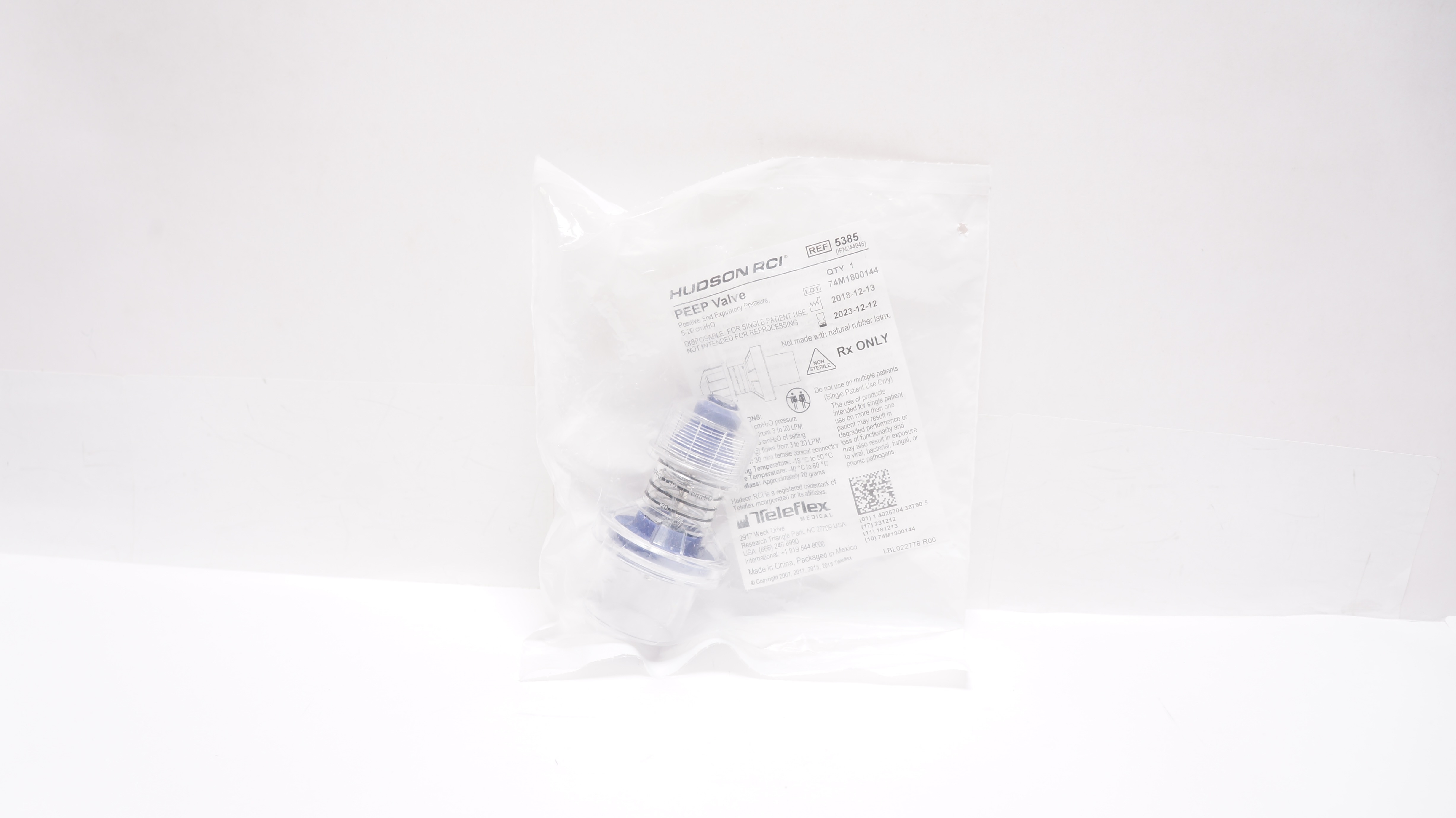 Teleflex 5385 Hudson RCI Peep Valve Positive End Expiratory Pressure (x)