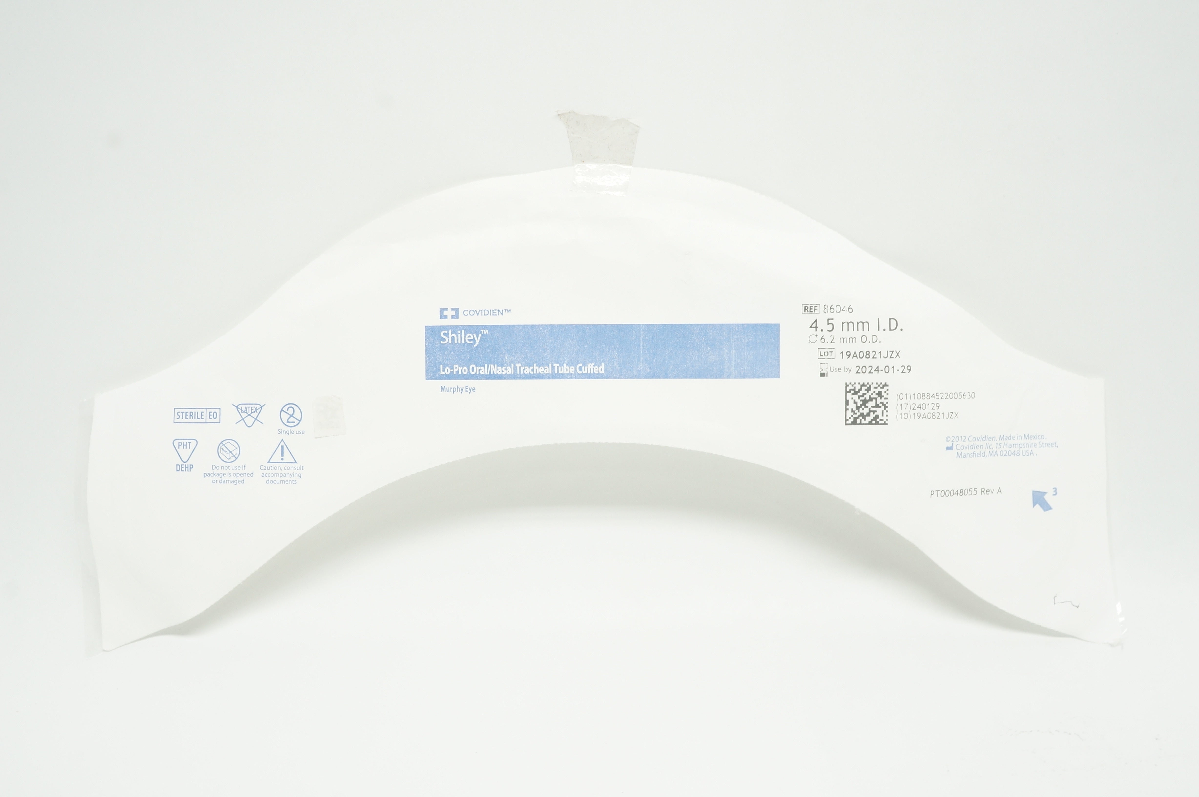 Covidien 86046 Shiley Lo-Pro Oral/Nasal Tracheal Tube Cuffed 4.5ID x 6.2mm OD(x)