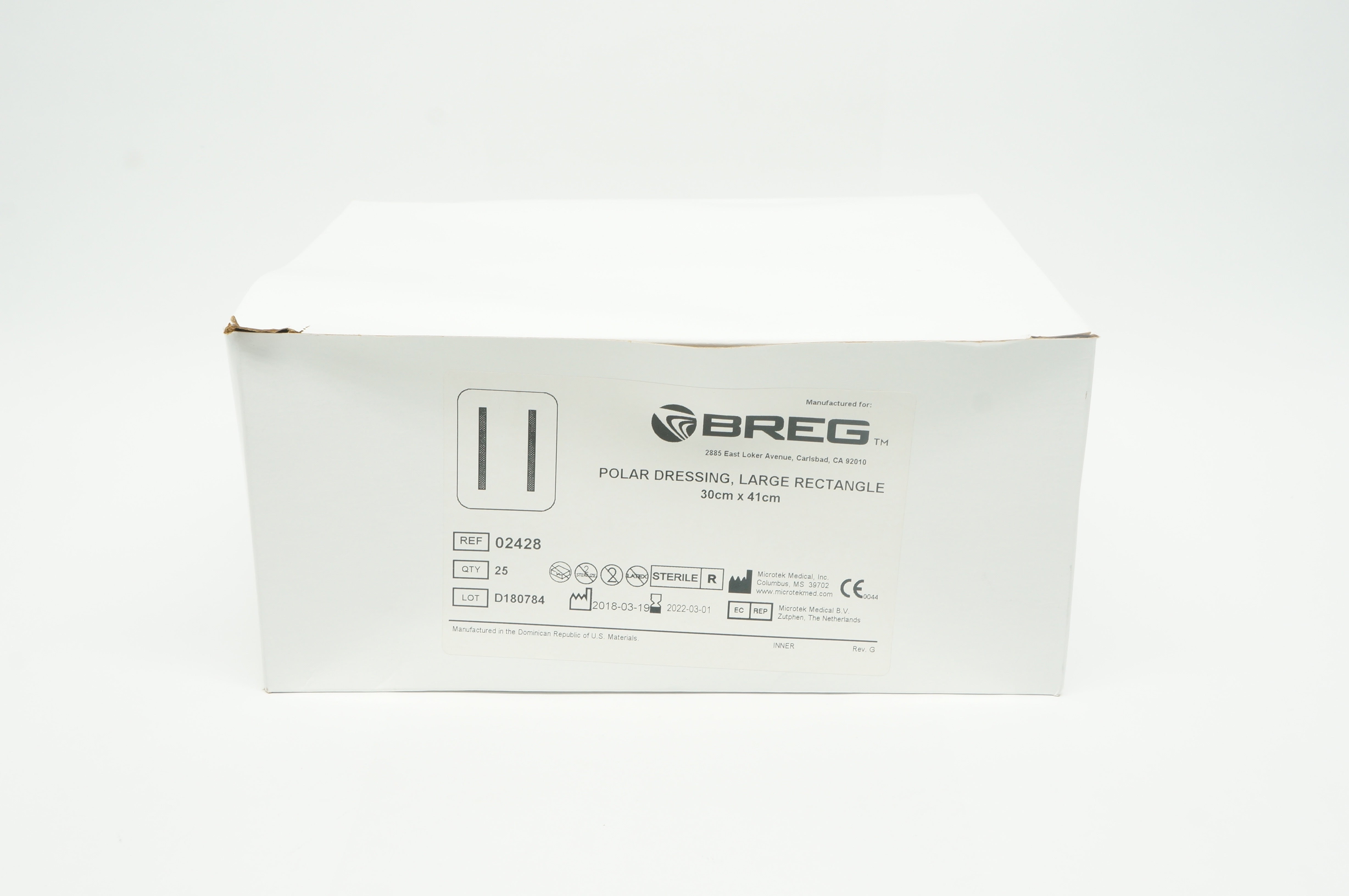 Breg 02428 Microtek Polar Dressing, Large Rectangle 30cm x 41cm - Box of 24