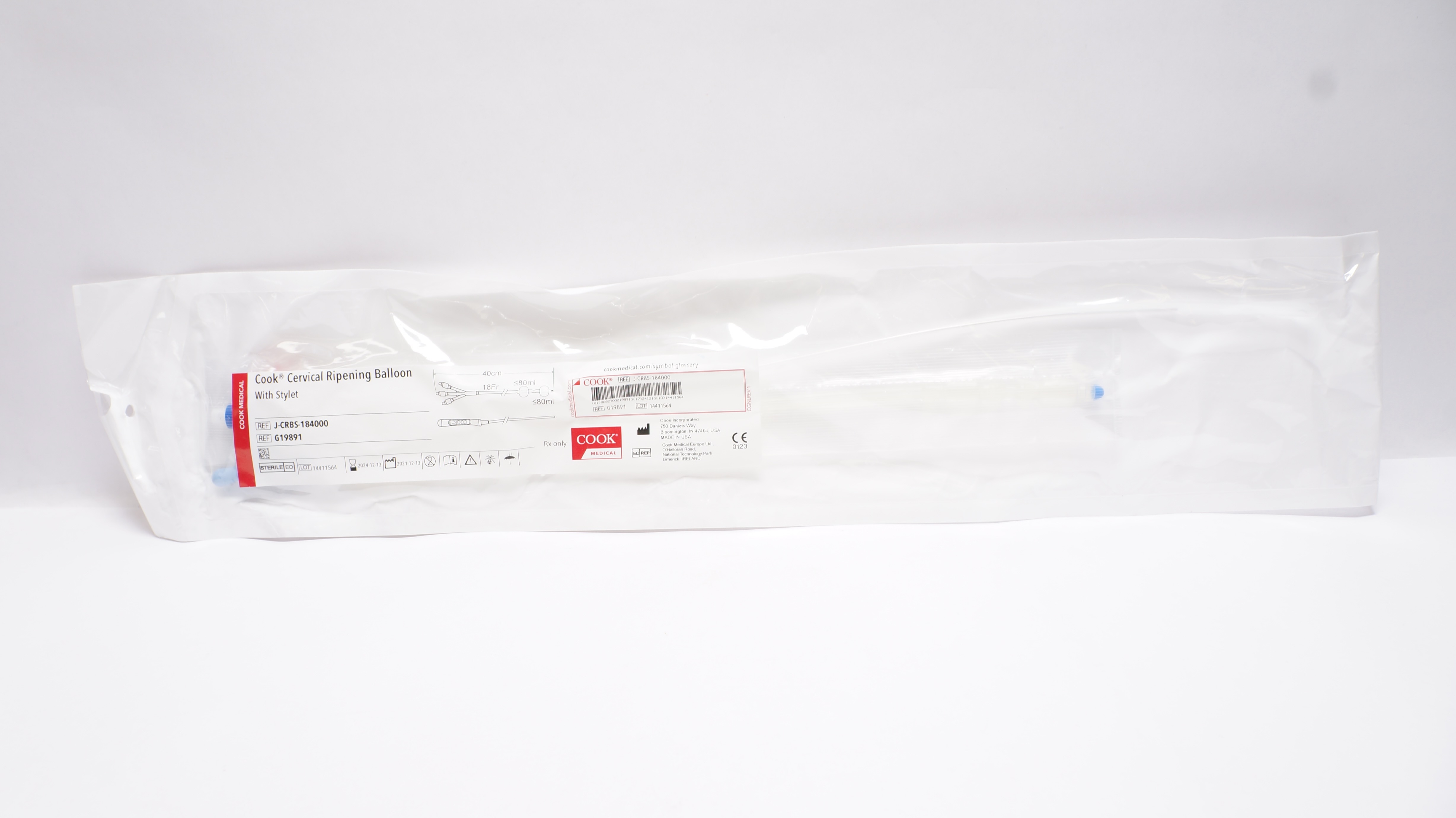 Cook Medical G19891 Cervical Ripening Balloon with Stylet 18Fr x 40cm