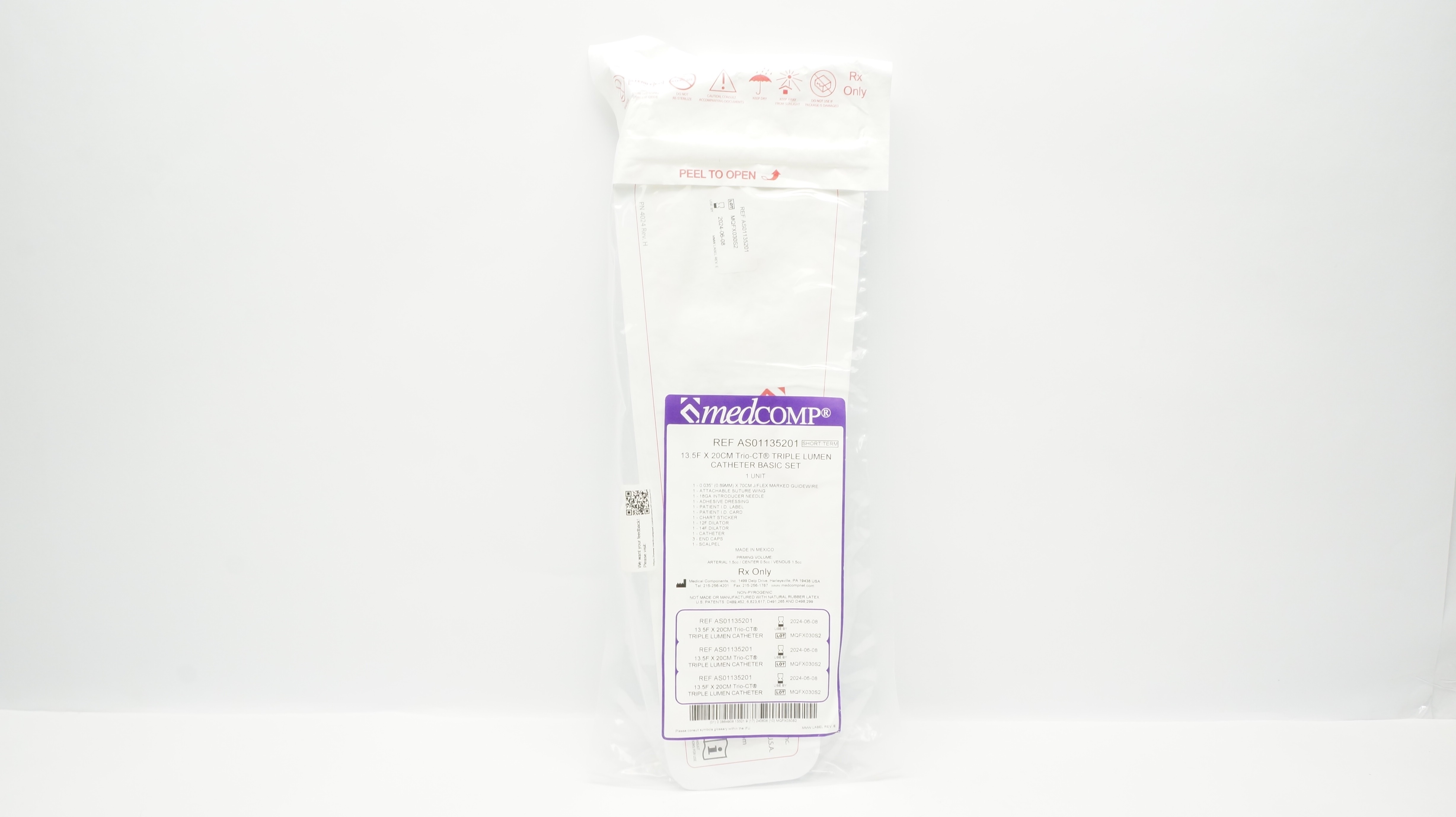 MedComp AS01135201 13.5F 20Cm Trio-Ct Triple Lumen Cath. Basic Set (x)
