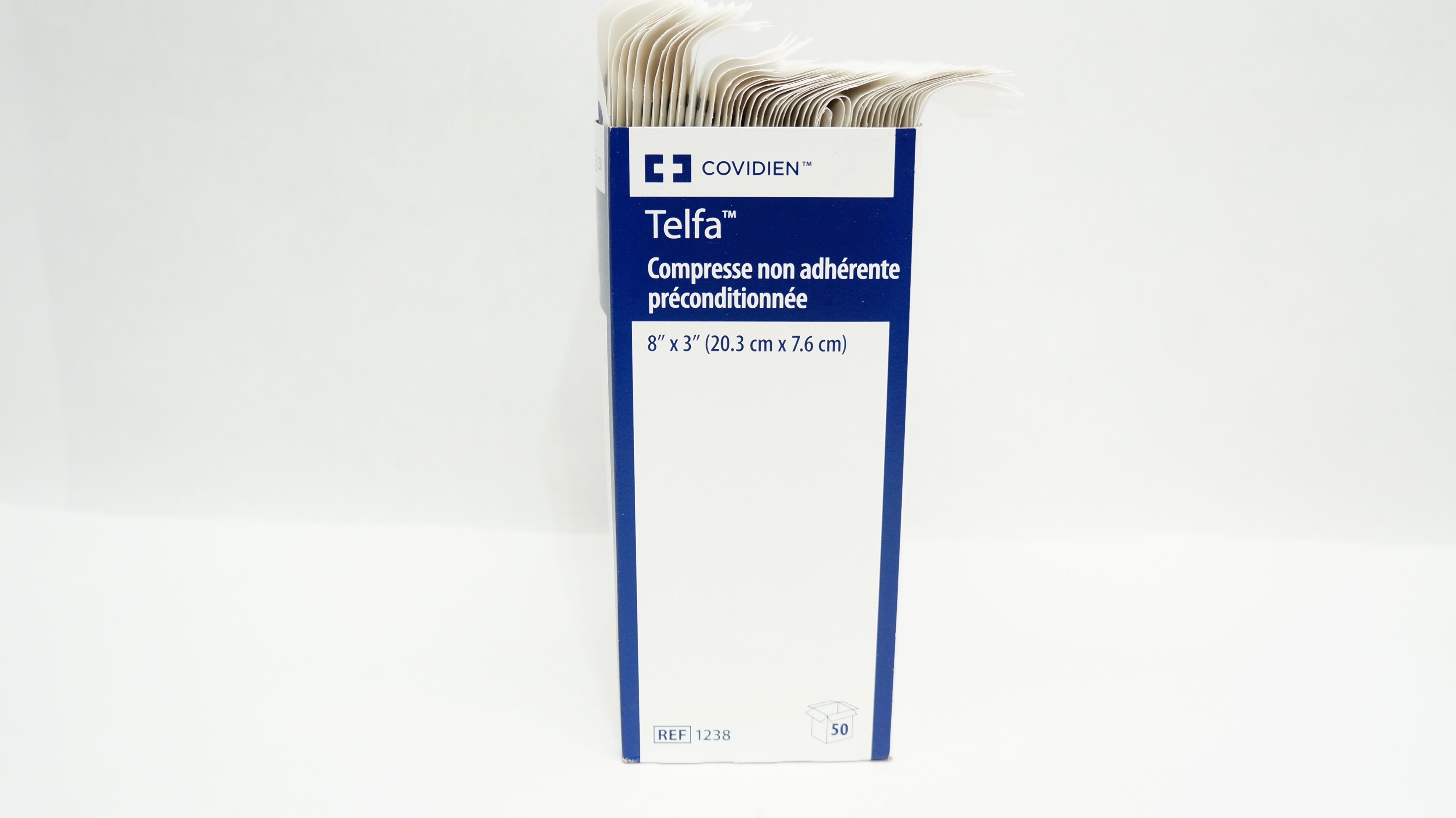 Covidien 1238 Telfa Non-Adherent Pad Prepack 8inch x 3inch - Box of 50