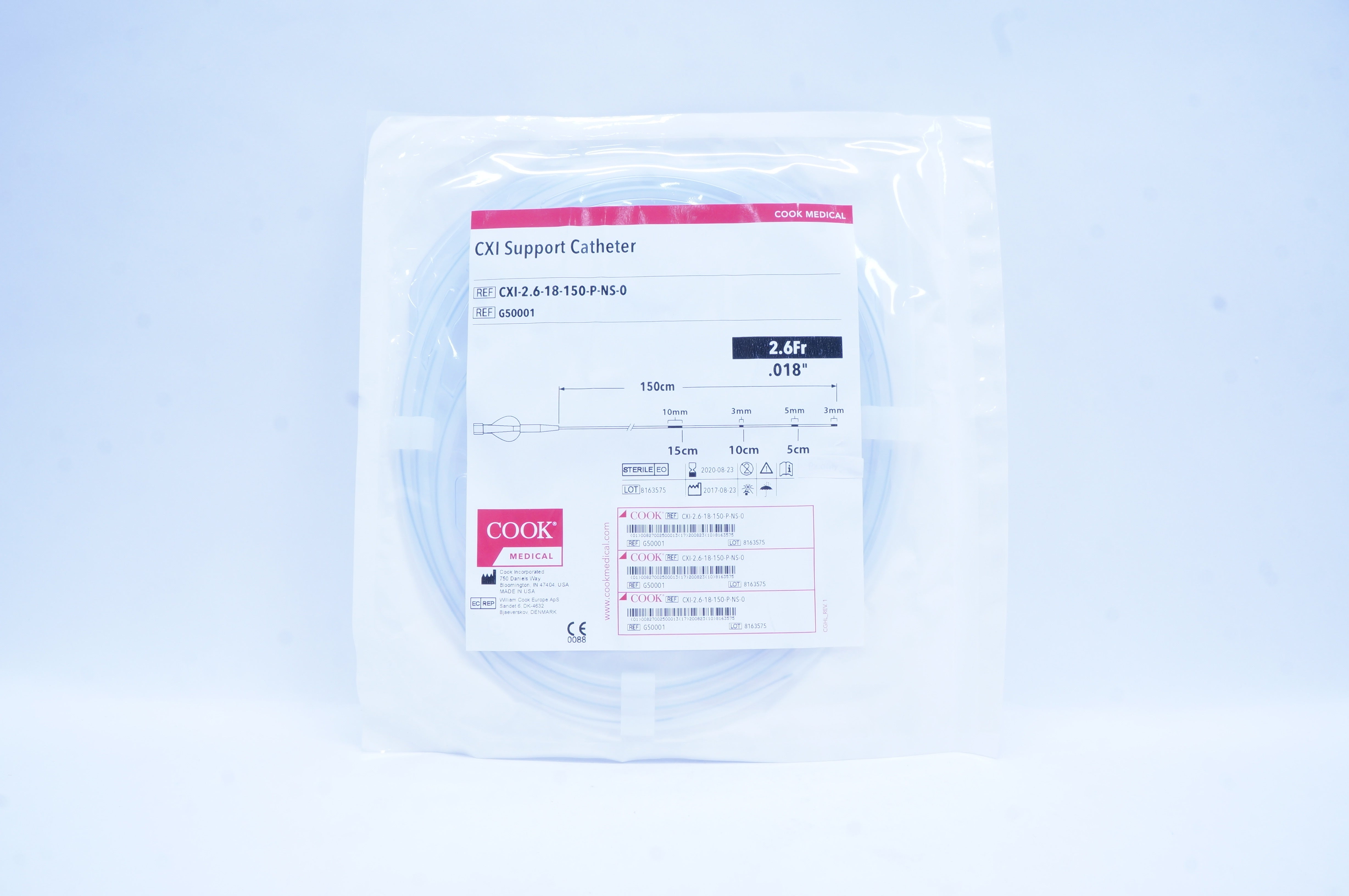 Cook Medical G50001 CXI Support Cath. 2.6Fr x .018inch x 150cm (x)