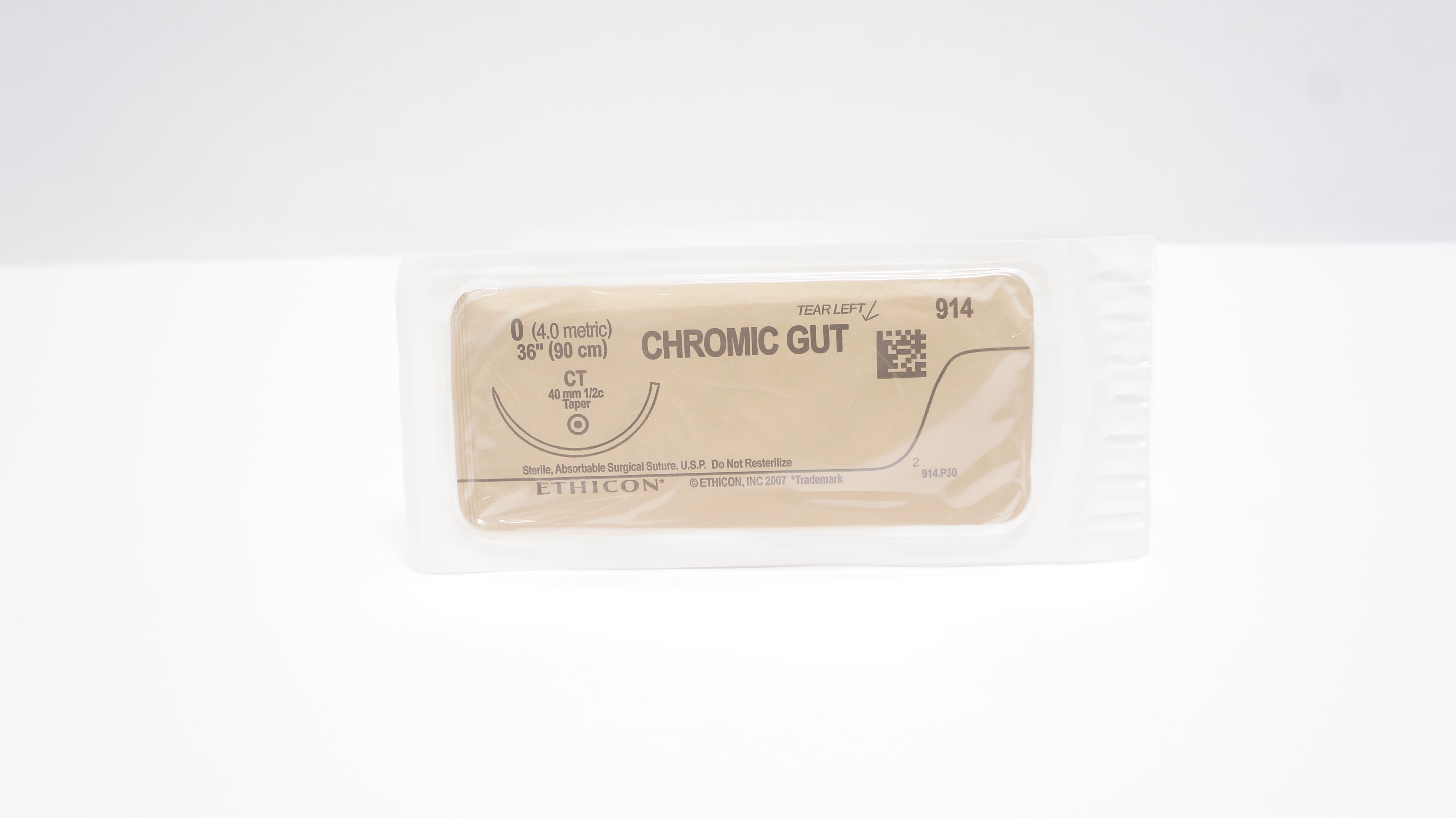 Ethicon 914 0 Chromic Gut CT 40mm 1/2 Taper, 36inch (x)