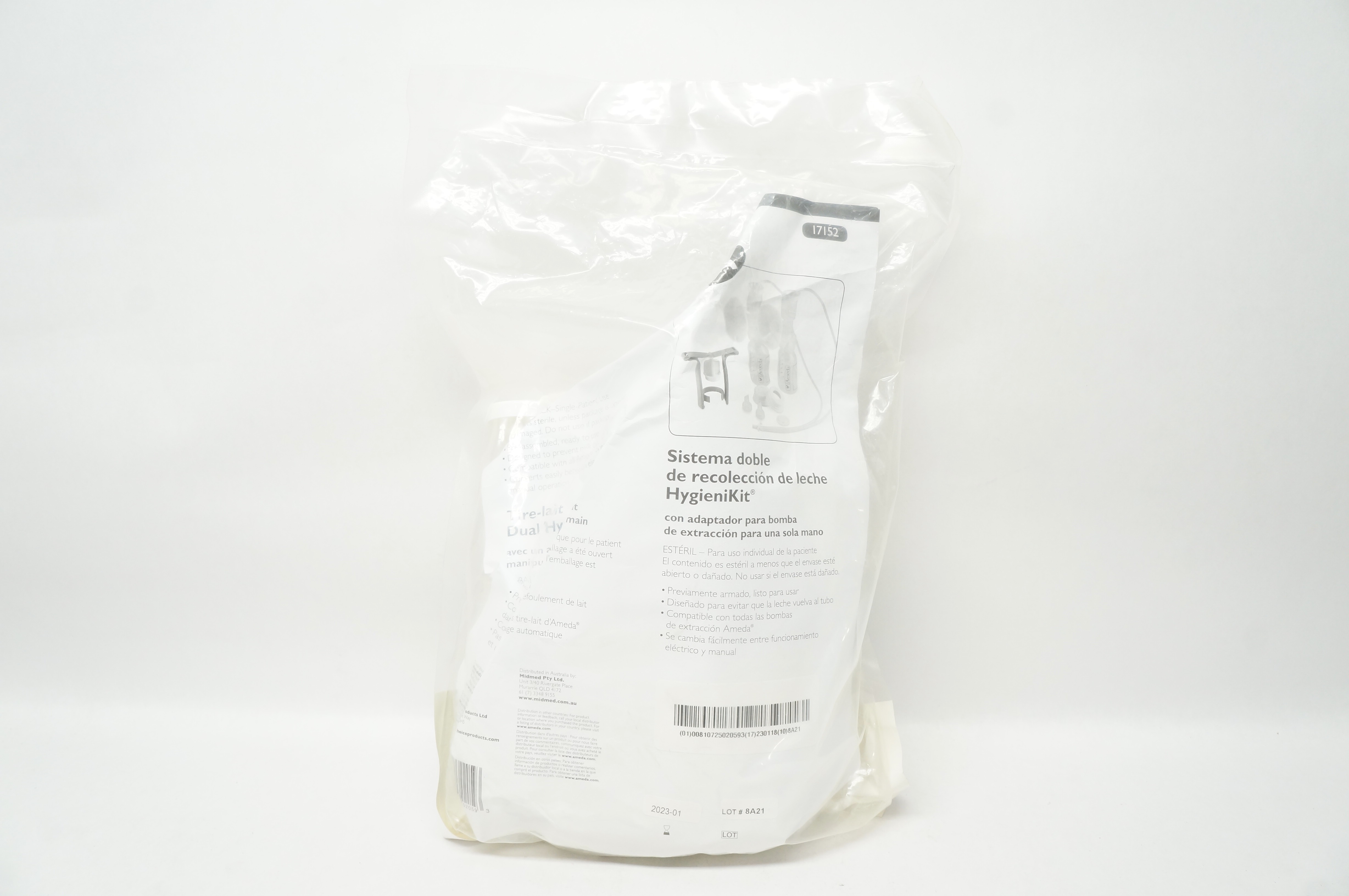 Ameda 17152 Dual HygieniKit Milk Collection System