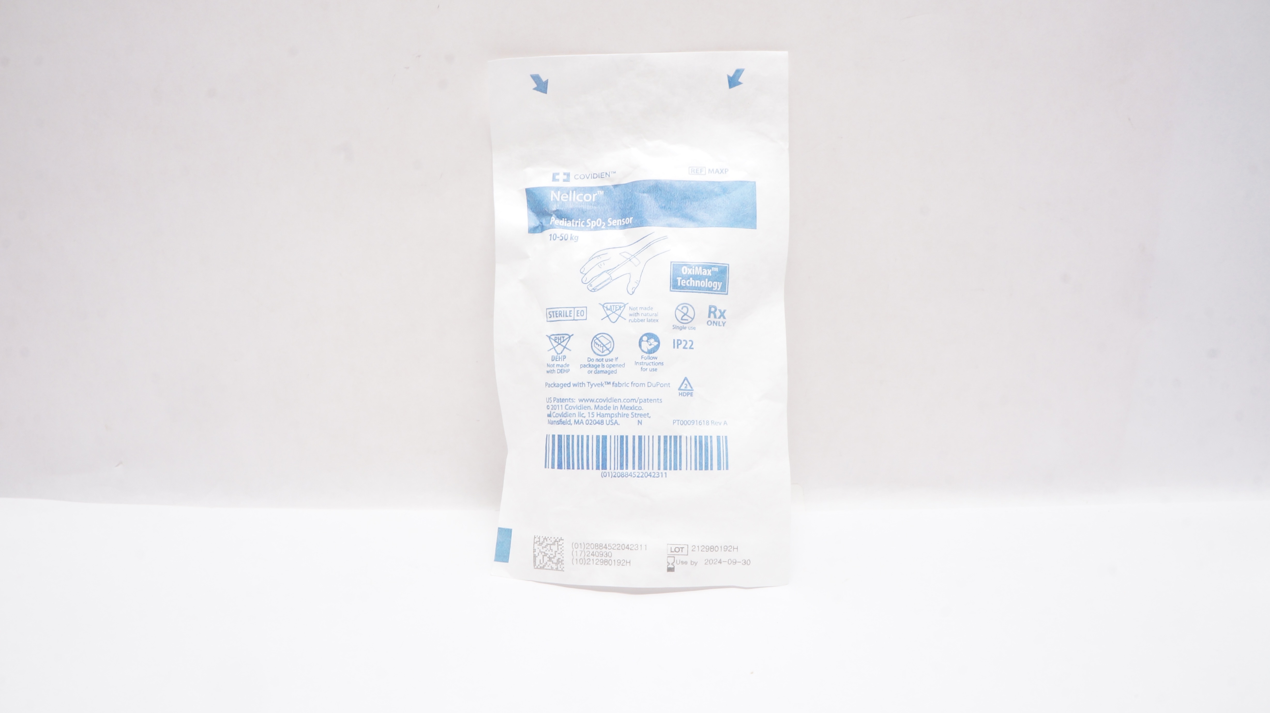 Covidien MAXP Nellcor Pediatric SpO2 Sensor OxiMax Technology 10-50kG