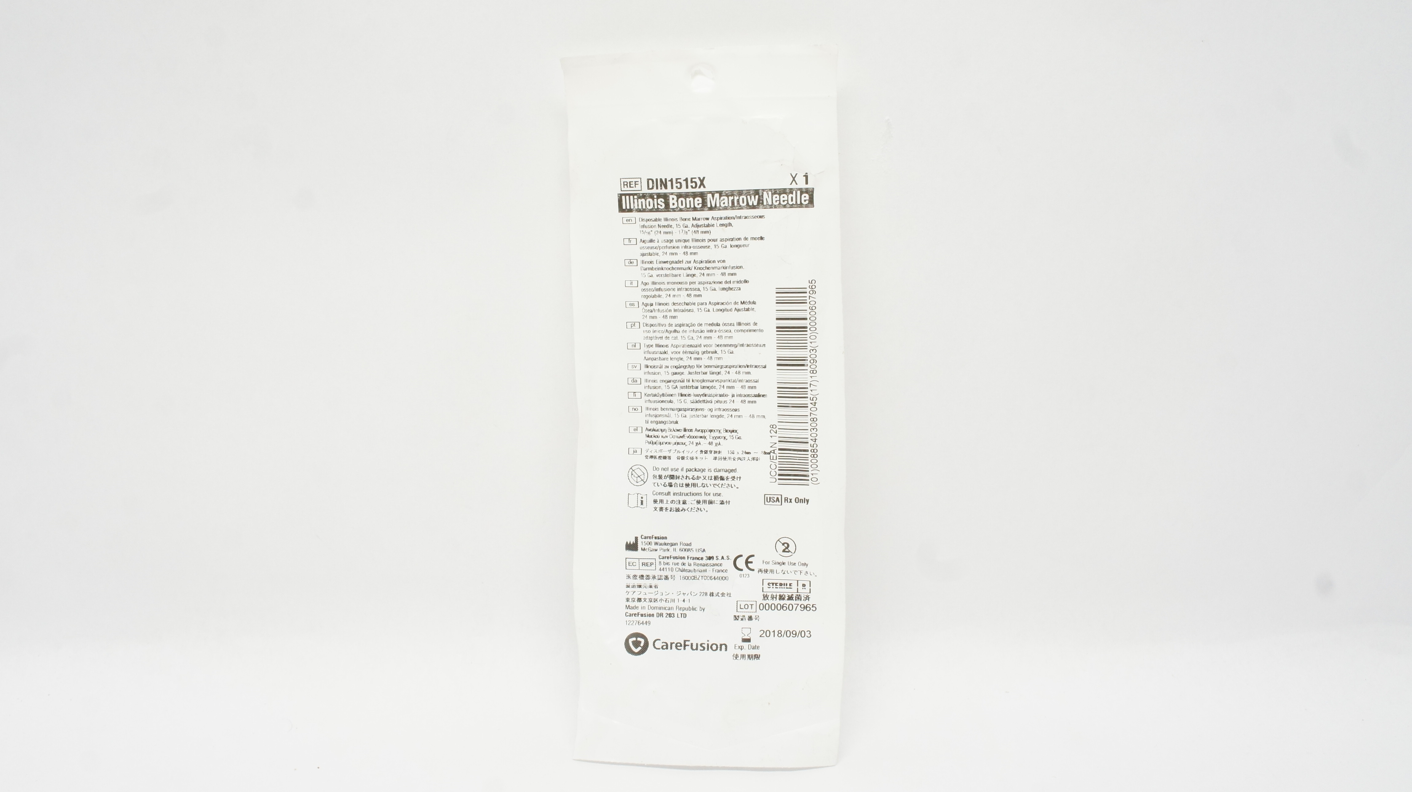 CareFusion DIN1515X Bone Marrow Aspiration/Intraosseous Infusion Ndle 15G (x)