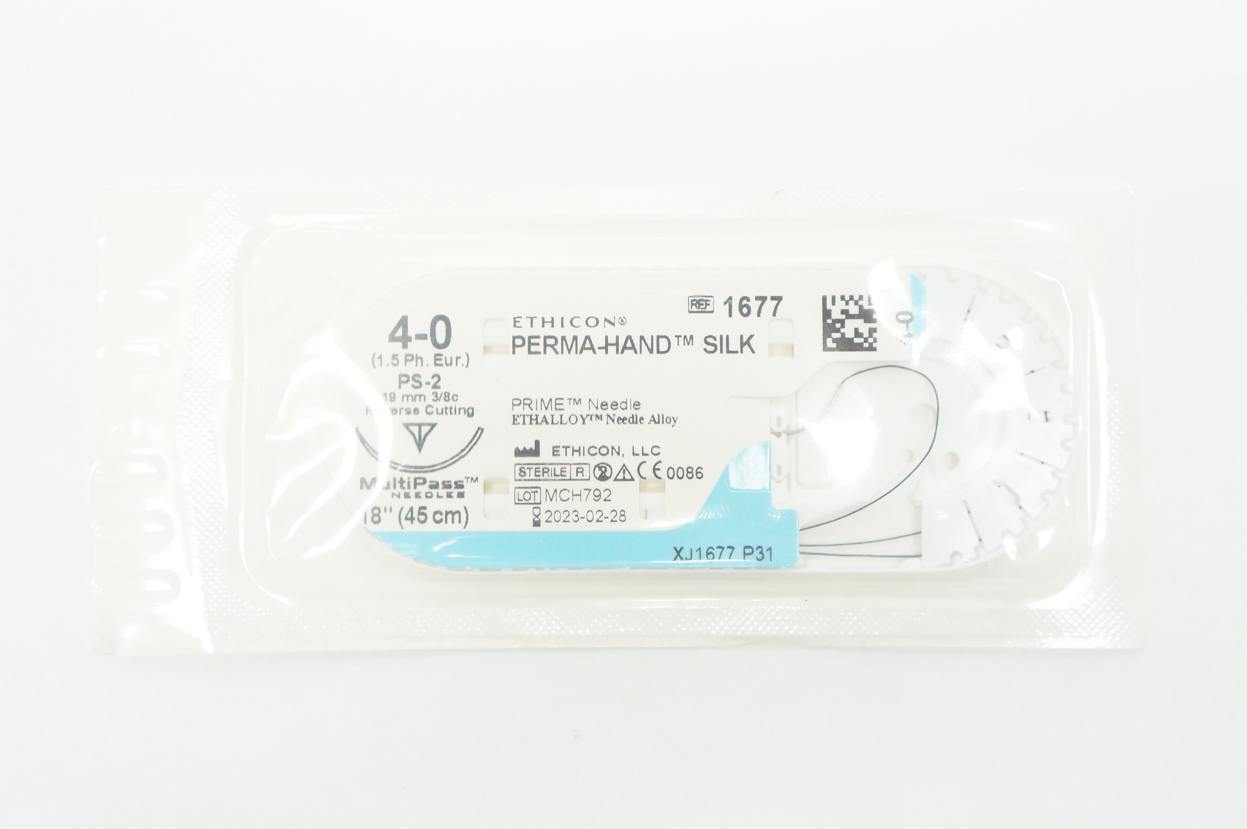 Ethicon 1677 4-0 PERMA-HAND SILK, PS-2, 19mm 3/8c, 18inch (x)