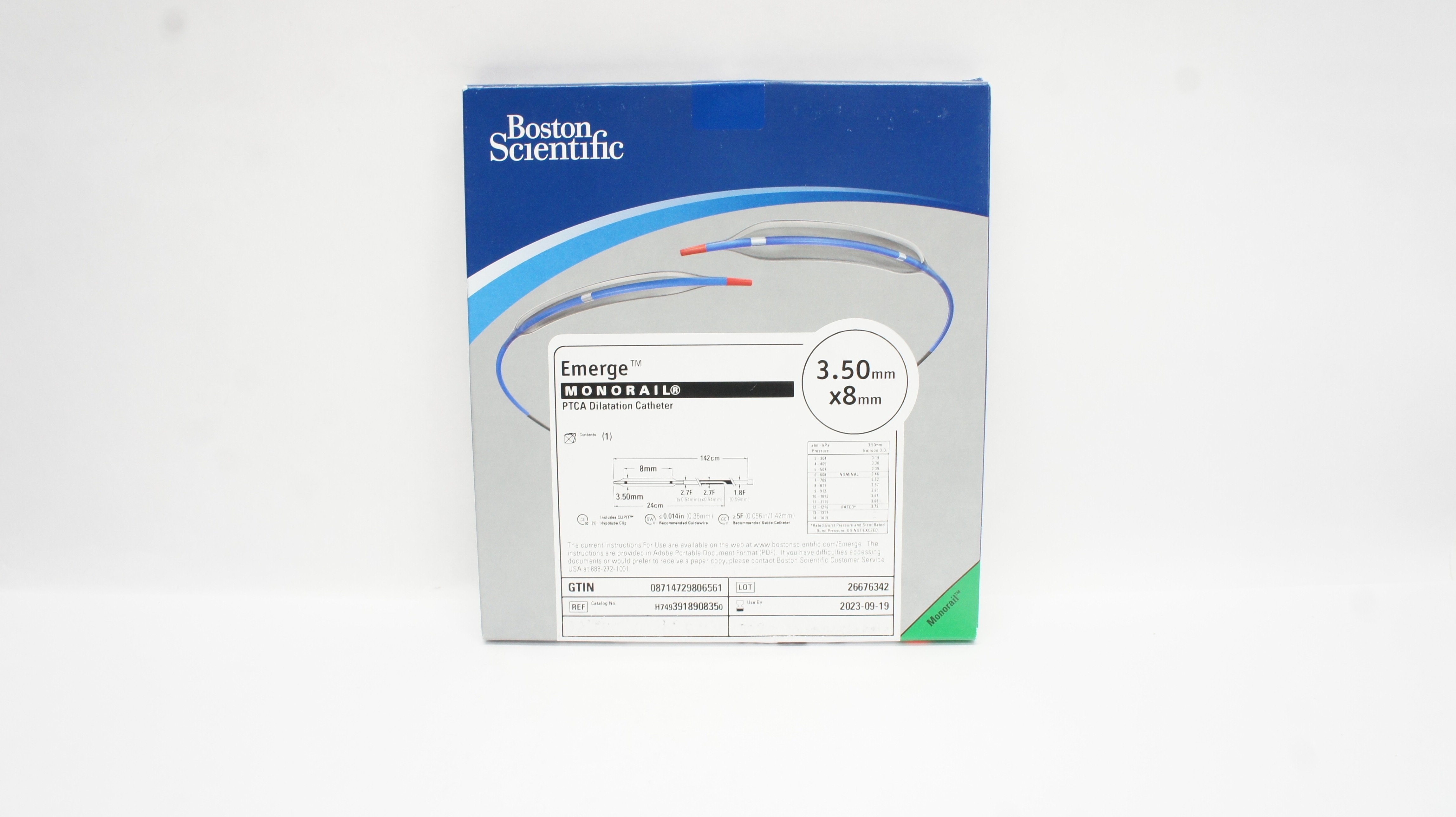 Boston Scientific 391890835 Emerge PTCA DilatationnCath. 3.50mm x 8mm (x)