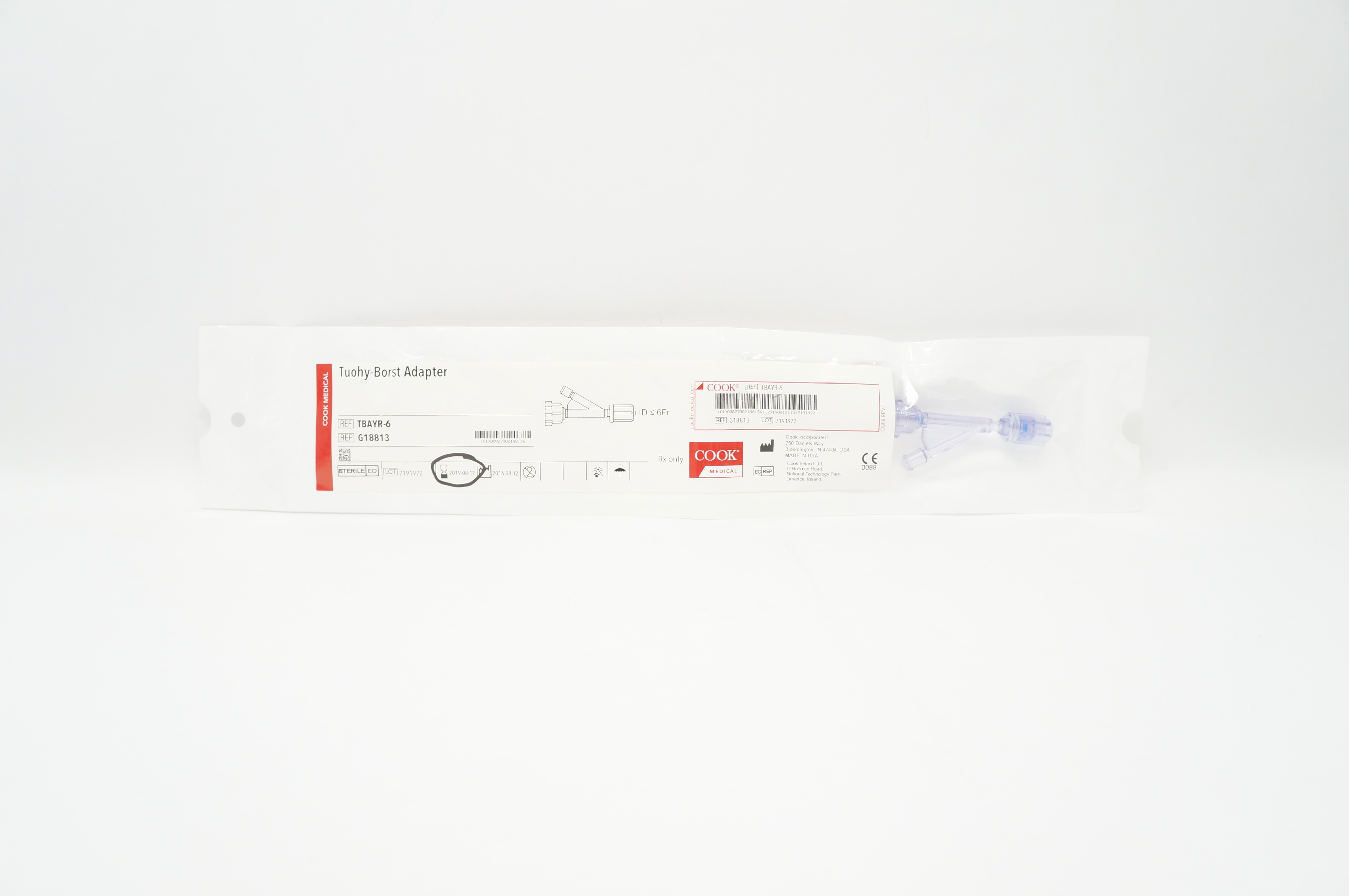 Cook Medical TBAYR-6 G18813 Tuohy-Borst Adapter ID<=6Fr. (x)