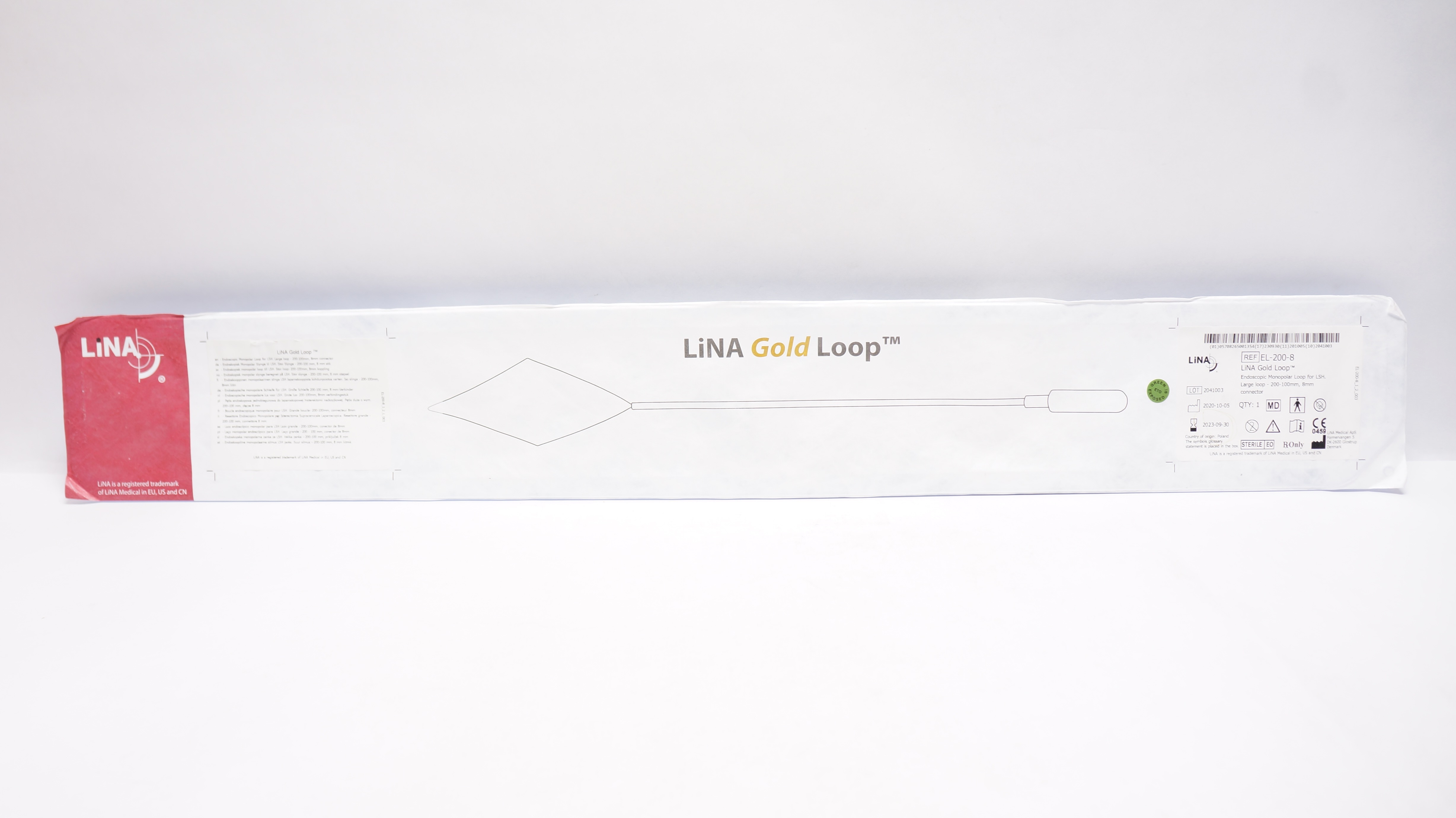 Line Medical EL-200-8 Lina Gold Endoscopic Monopolar Loop For LSH 200-100mm (x)