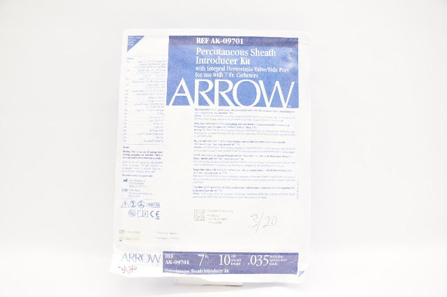 Arrow AK-09701 Percutaneous Sheath Introducer Kit 7Fr x 10cm x 0.035inch dia (x)