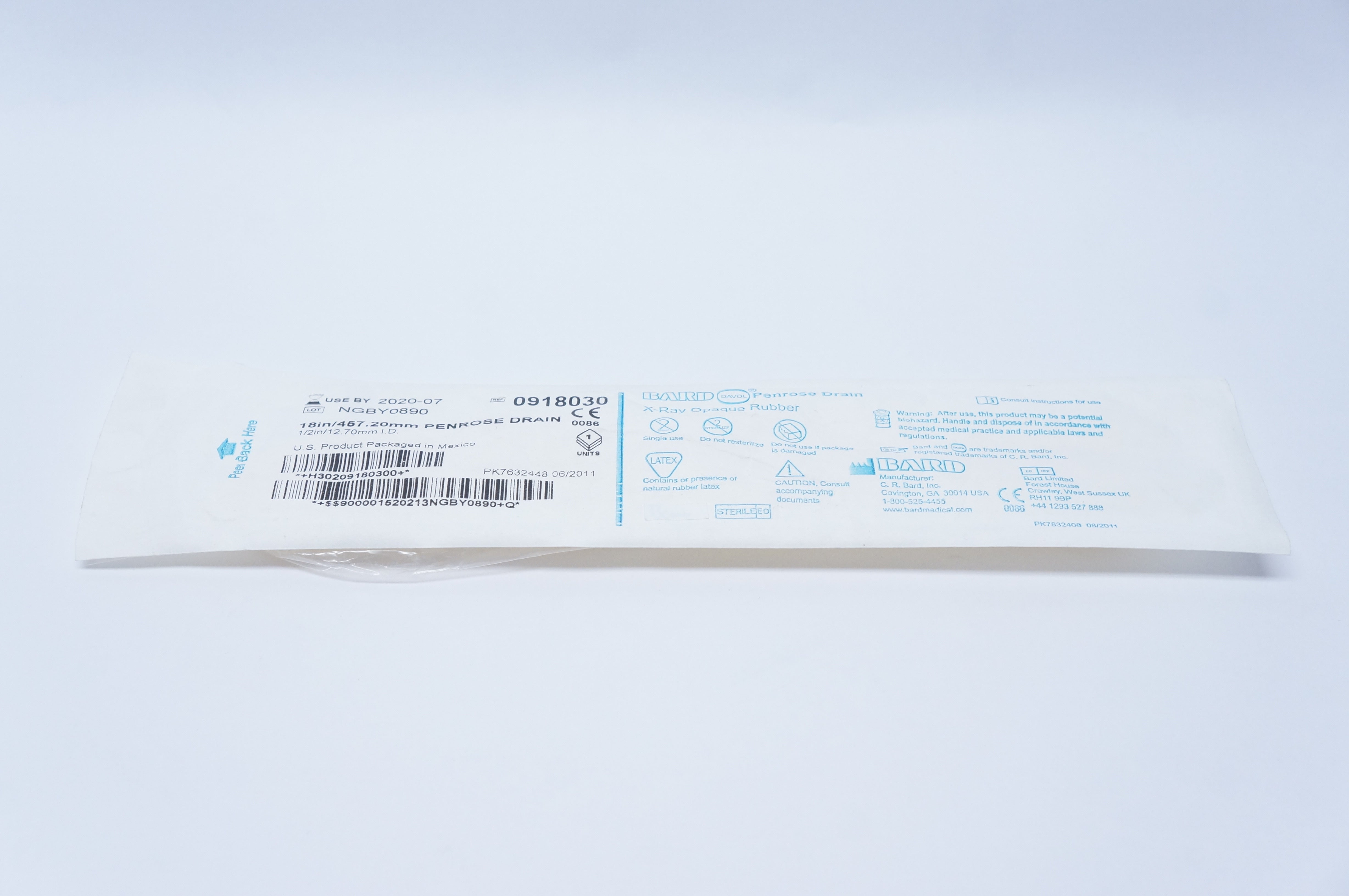 Bard 0918030 Penrose Drain 1/2inch x 18inch (x)