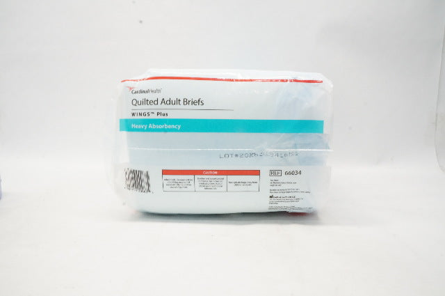 Cardinal Health 66034 Quilted Adult Briefs Wings Plus L, 45x58 inch - Pack of 18