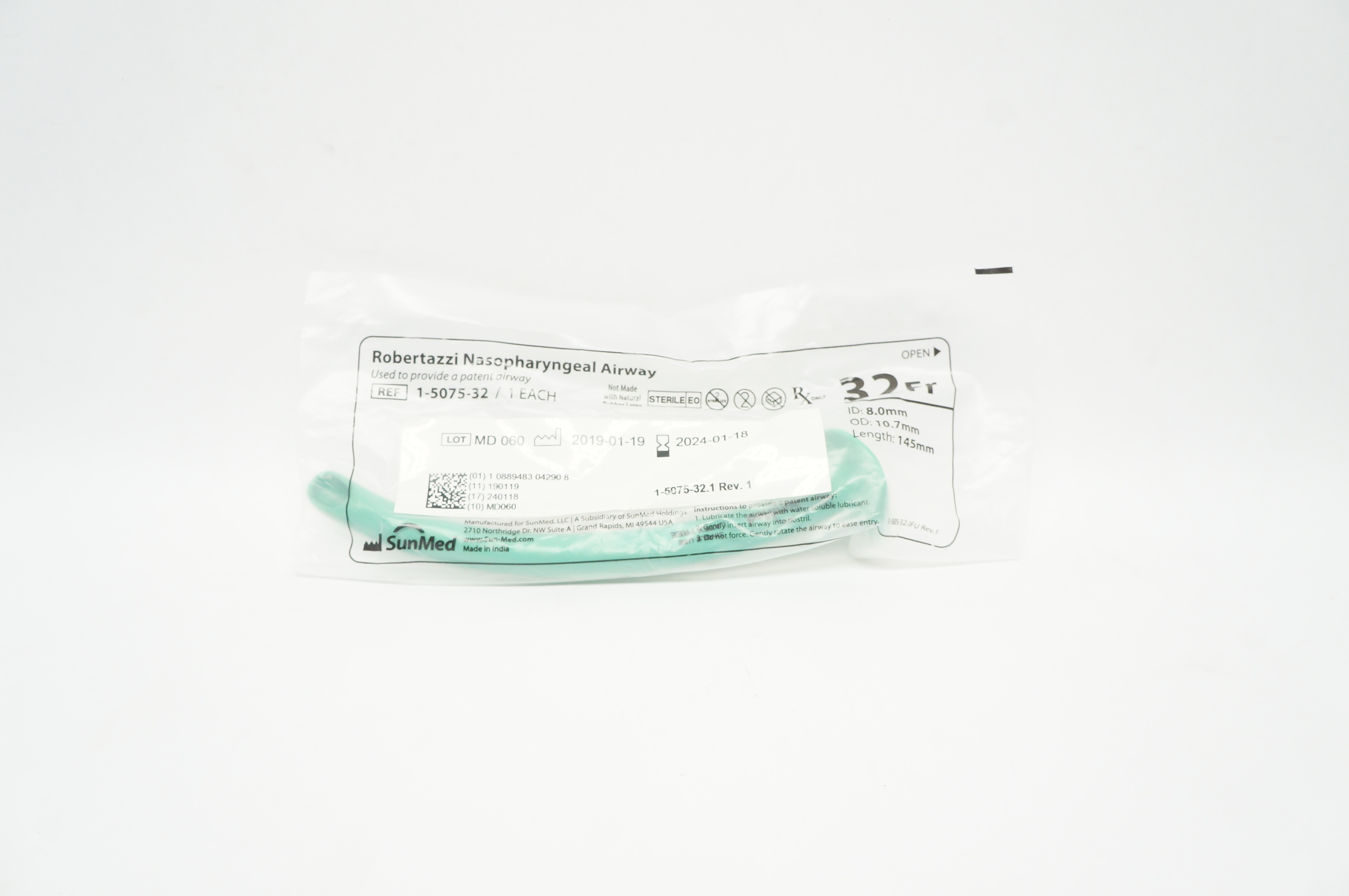 SunMed 1-5075-32 Robertazzi Nasopharyngeal Airway 32Fr.
