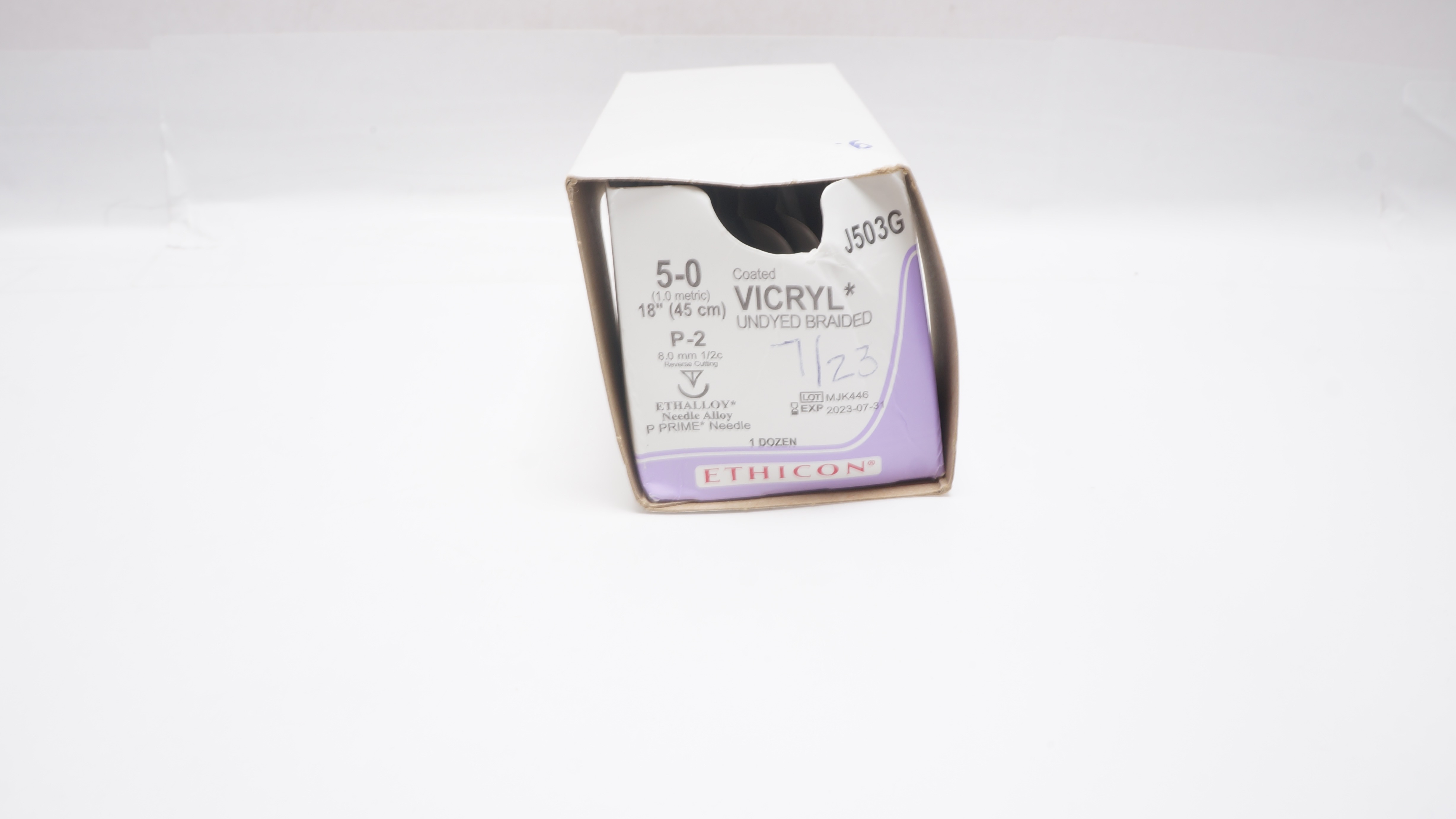 Ethicon J503G VICRYL, Precision Point - Reverse Cutting, P-2, 18in(x) -Box of 9
