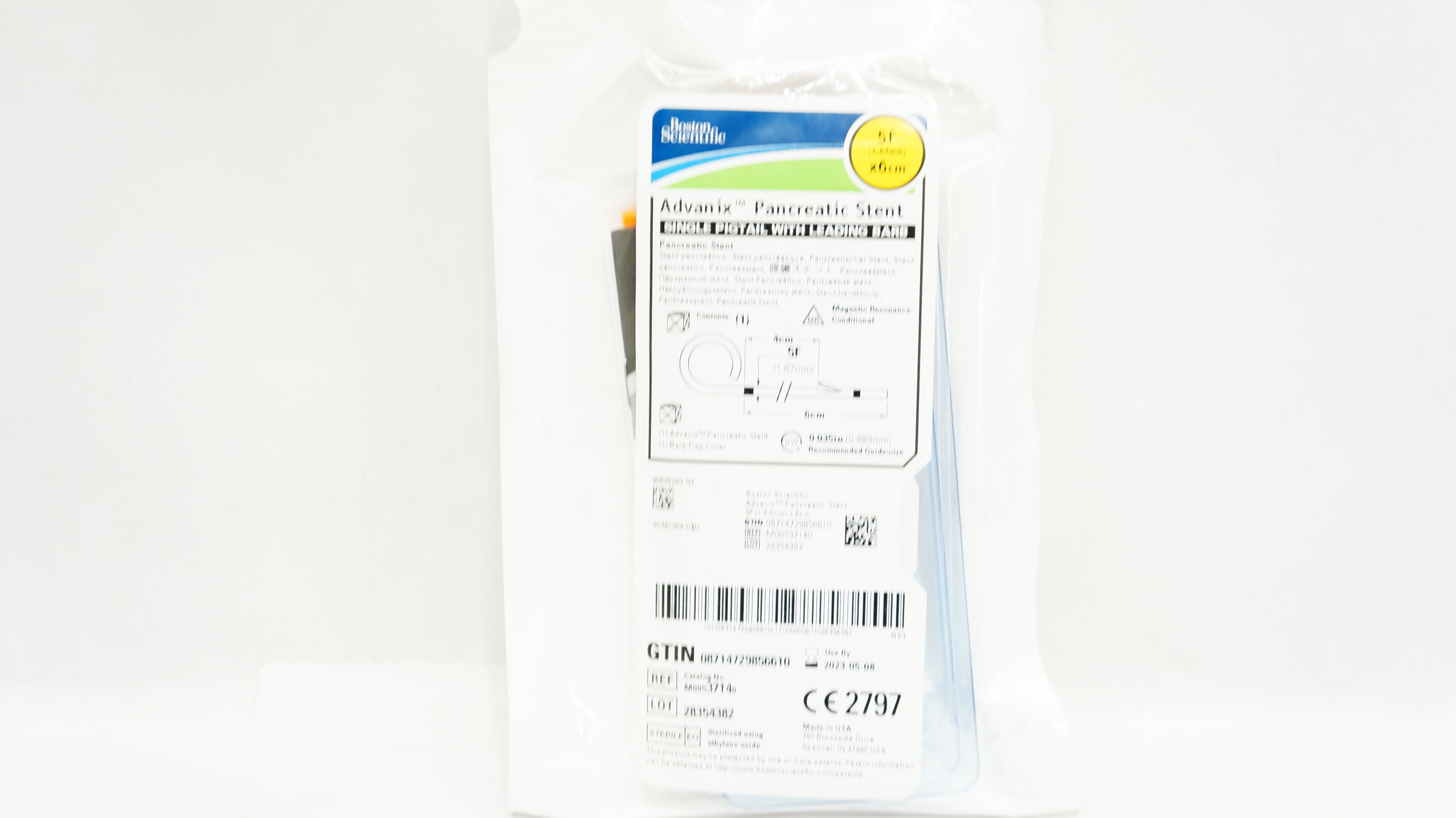 Boston Scientific M00537140 Advanix Single Pigtail Pancreatic Stnt 5F x 6cm (x)