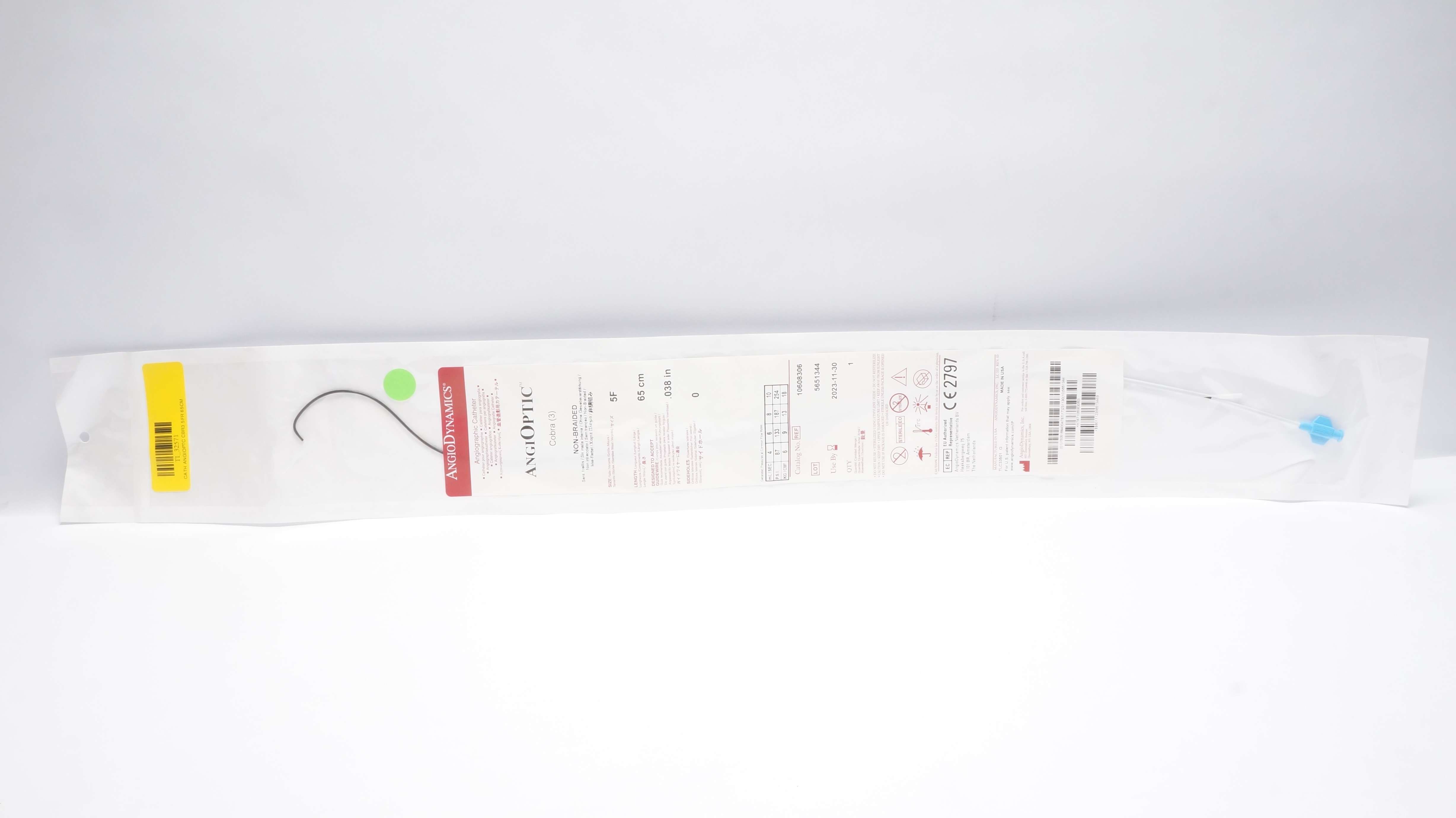 AngioDynamics 10608306 AngiOptic Angiographic Cath.Cobra 3 Non-Braided 5F (x)