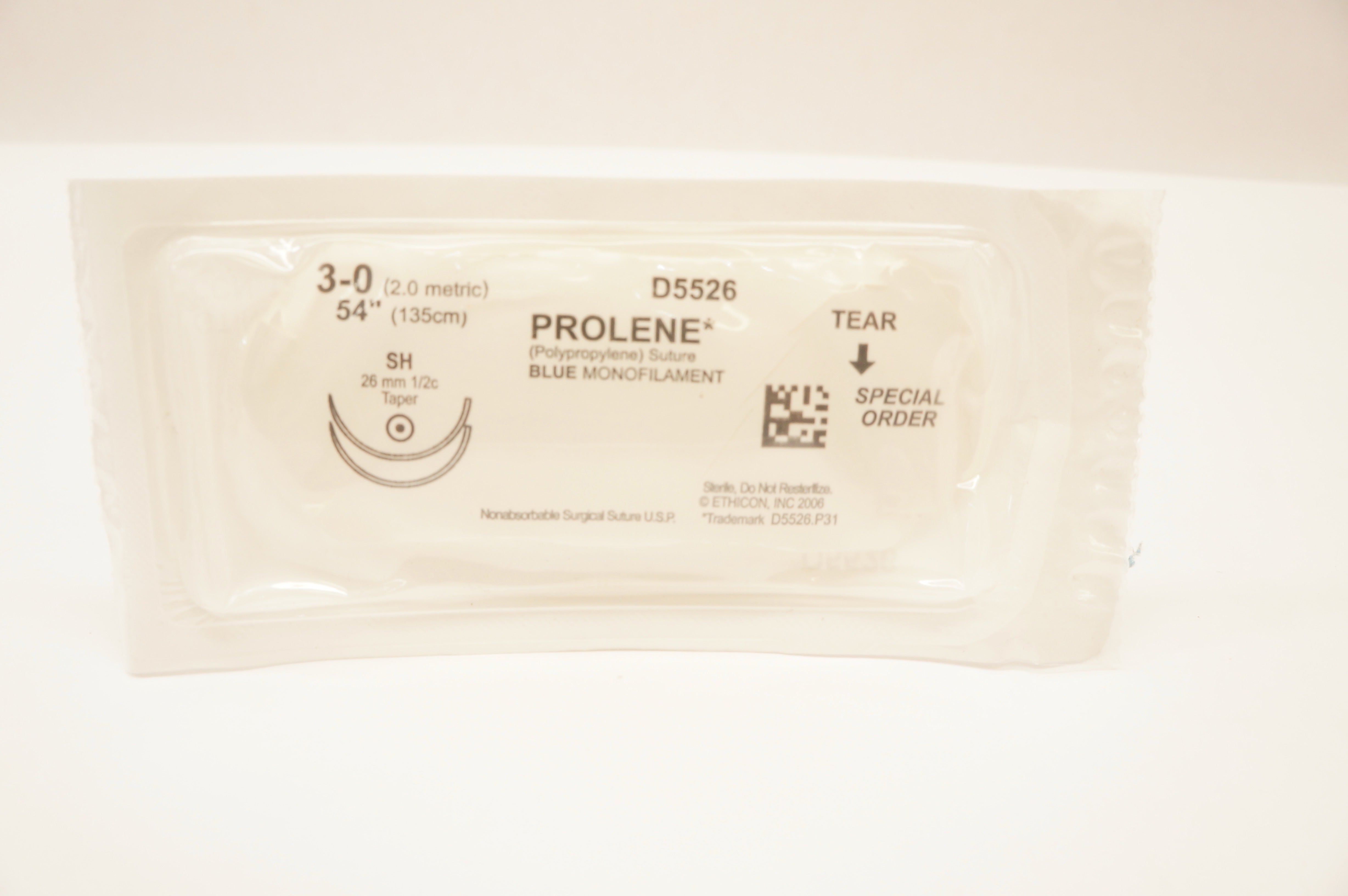 Ethicon D5526 3-0 PROLENE Polypropylene Stre SH 26 mm 1/2c Taper, 54inch