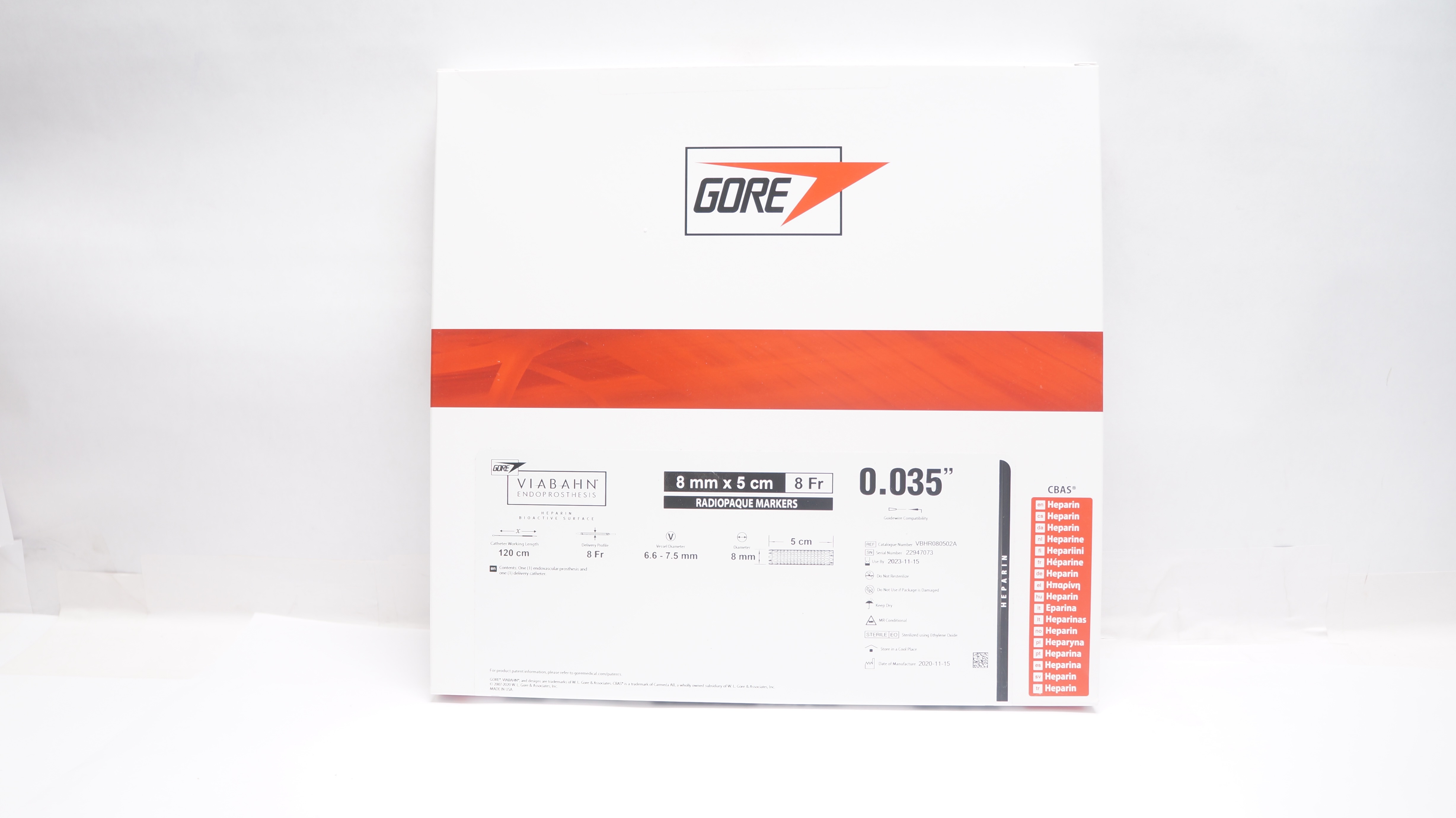 Gore VBHR080502A Viabahn Endoprosthesis Bioactive Surface 8mm x 5cm, 8Fr. (x)