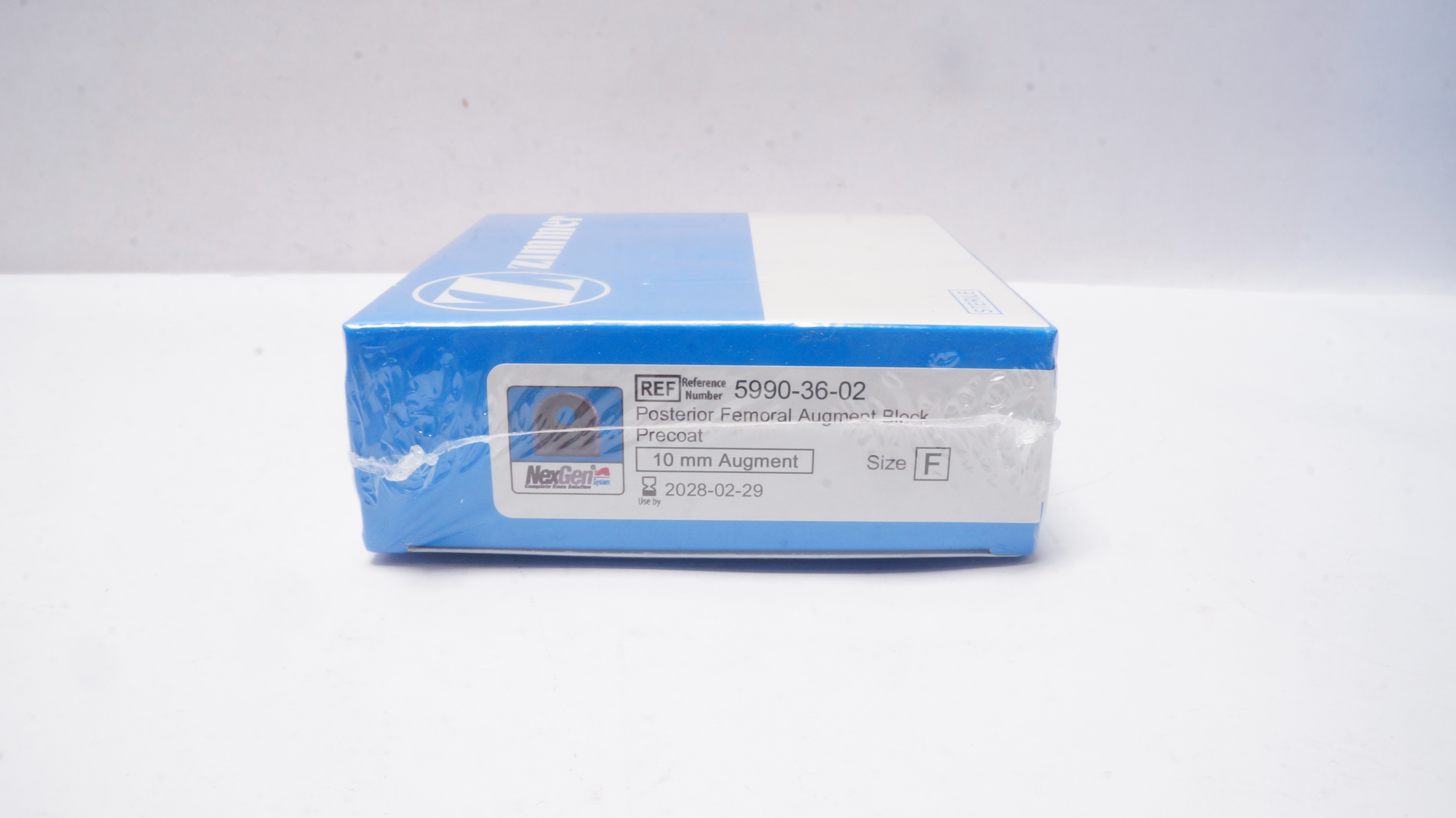 Zimmer 5990-36-02 Posterior Femoral Augment Block Precoat 10mm Augment Size F