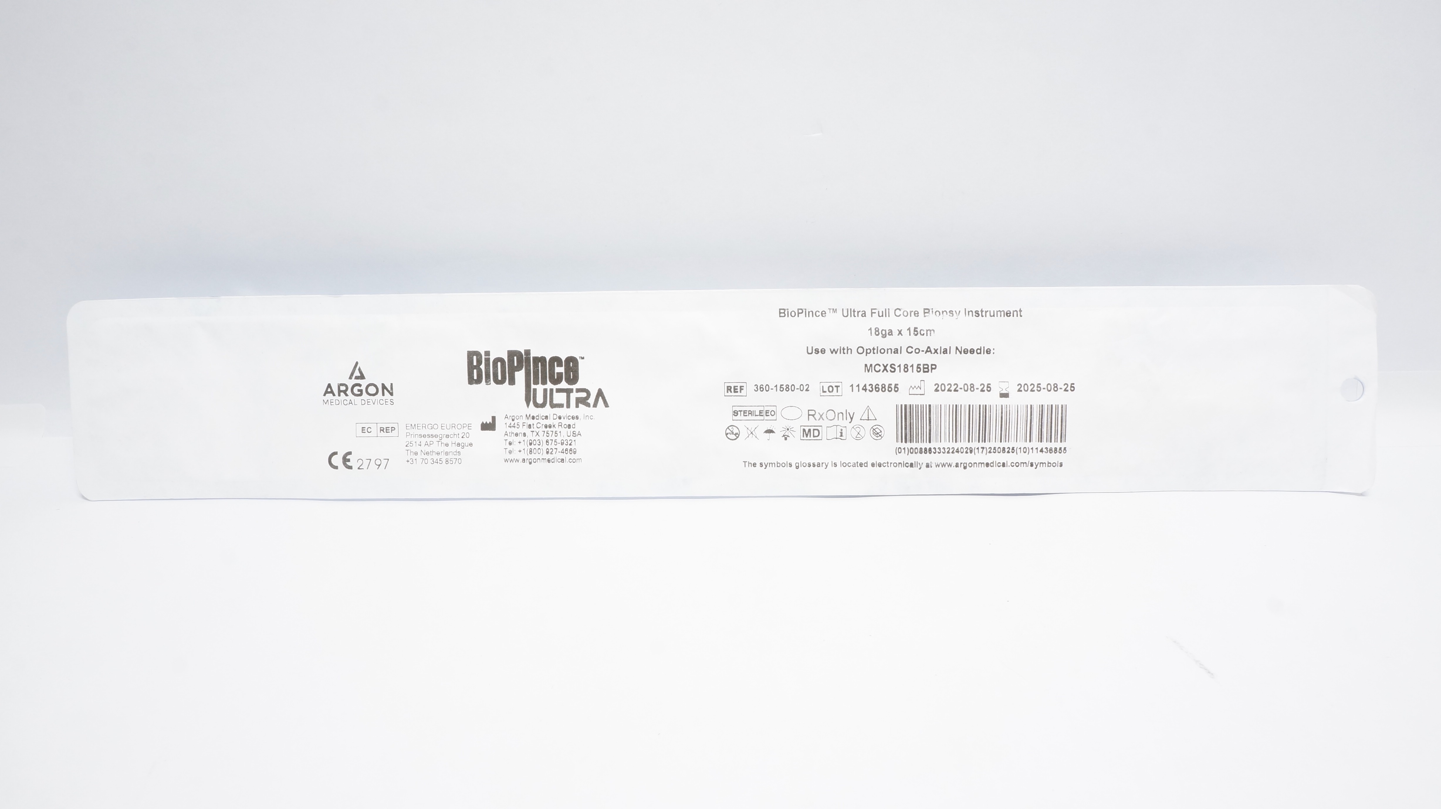 BioPince 360-1580-02 Ultra Full Core Biopsy Instrument 18Ga x 15cm (x)