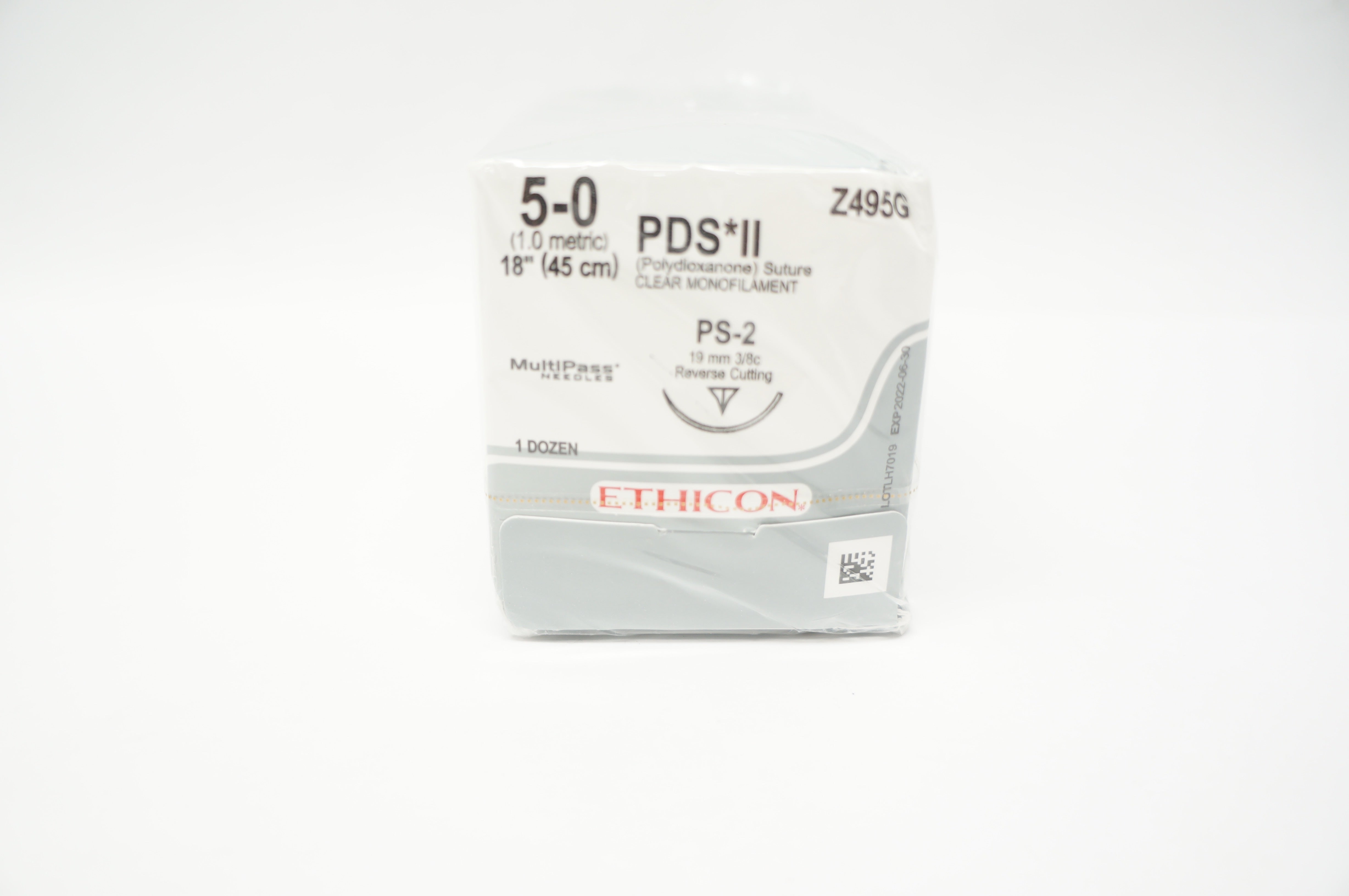 Ethicon Z495G 5-0 PDS II PS-2 19mm 3/8c Reverse Cutting 18inch (x) - Box of 12