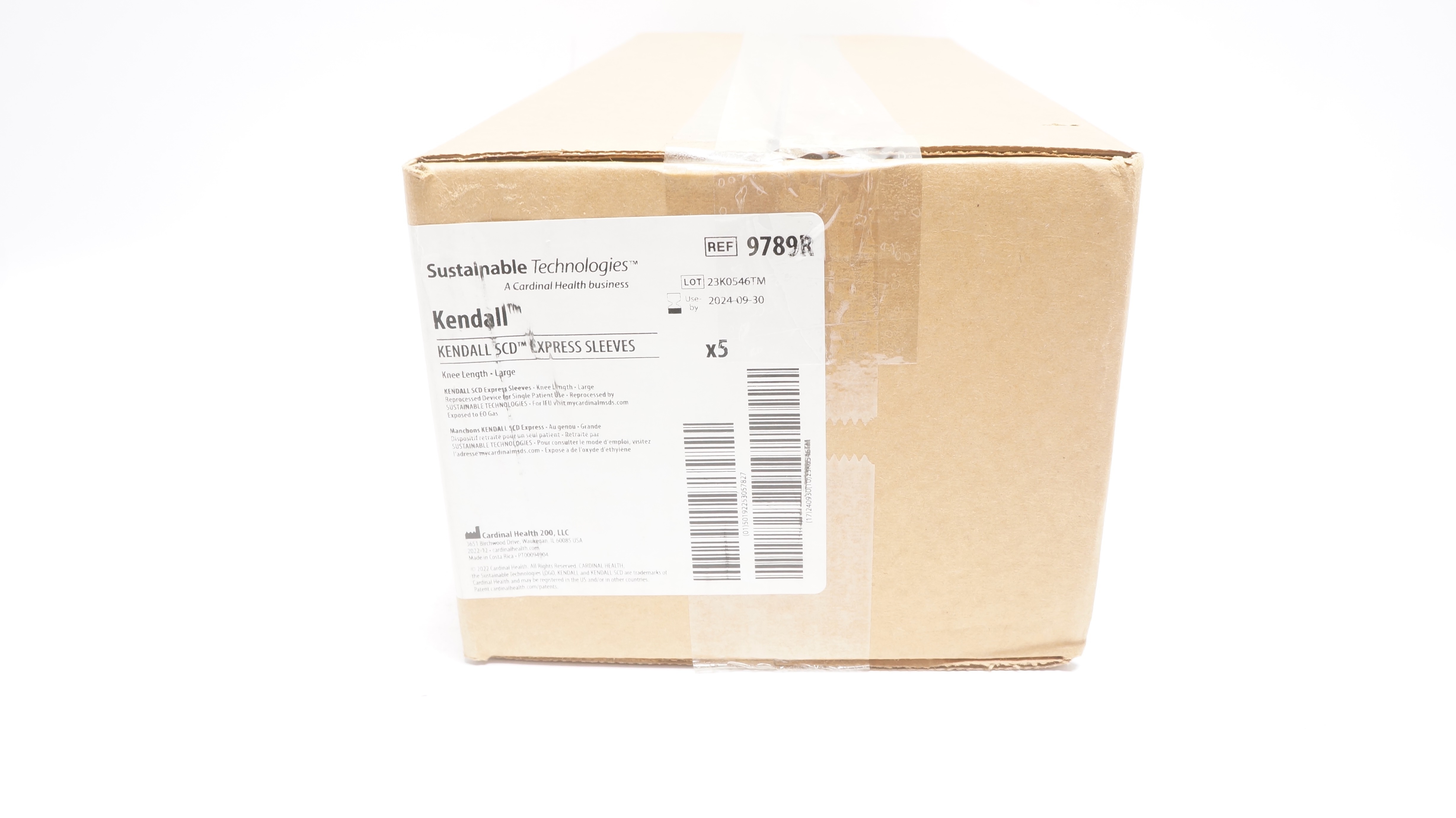 Covidien 9789R Kendall SCD Express Sleeves, Knee Lenghth, Large (x) - Box of 5
