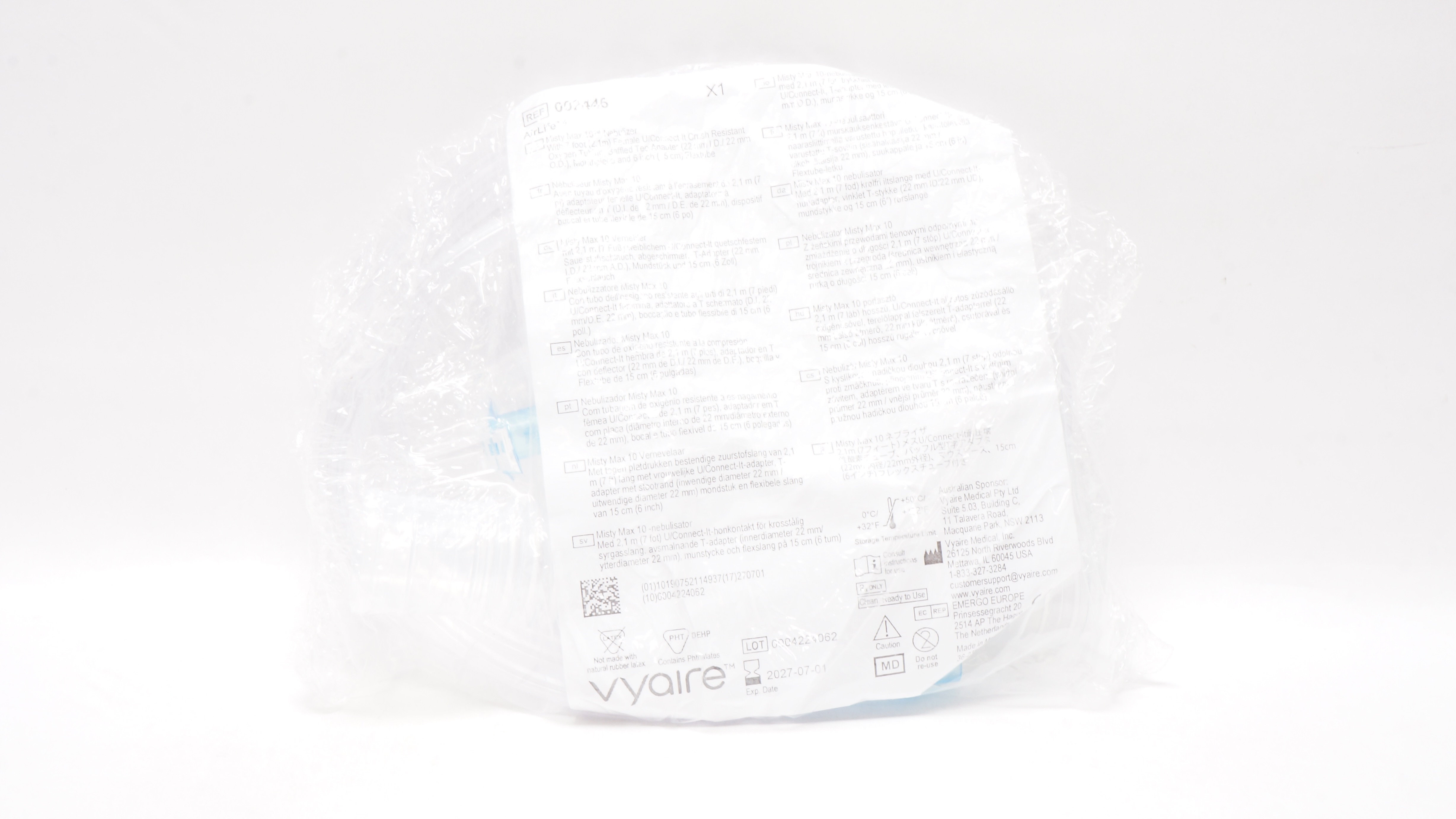 Vyaire 002446 Airlife Misty Max 10 Nebulizer with 7ft. Female Oxygen Tubing