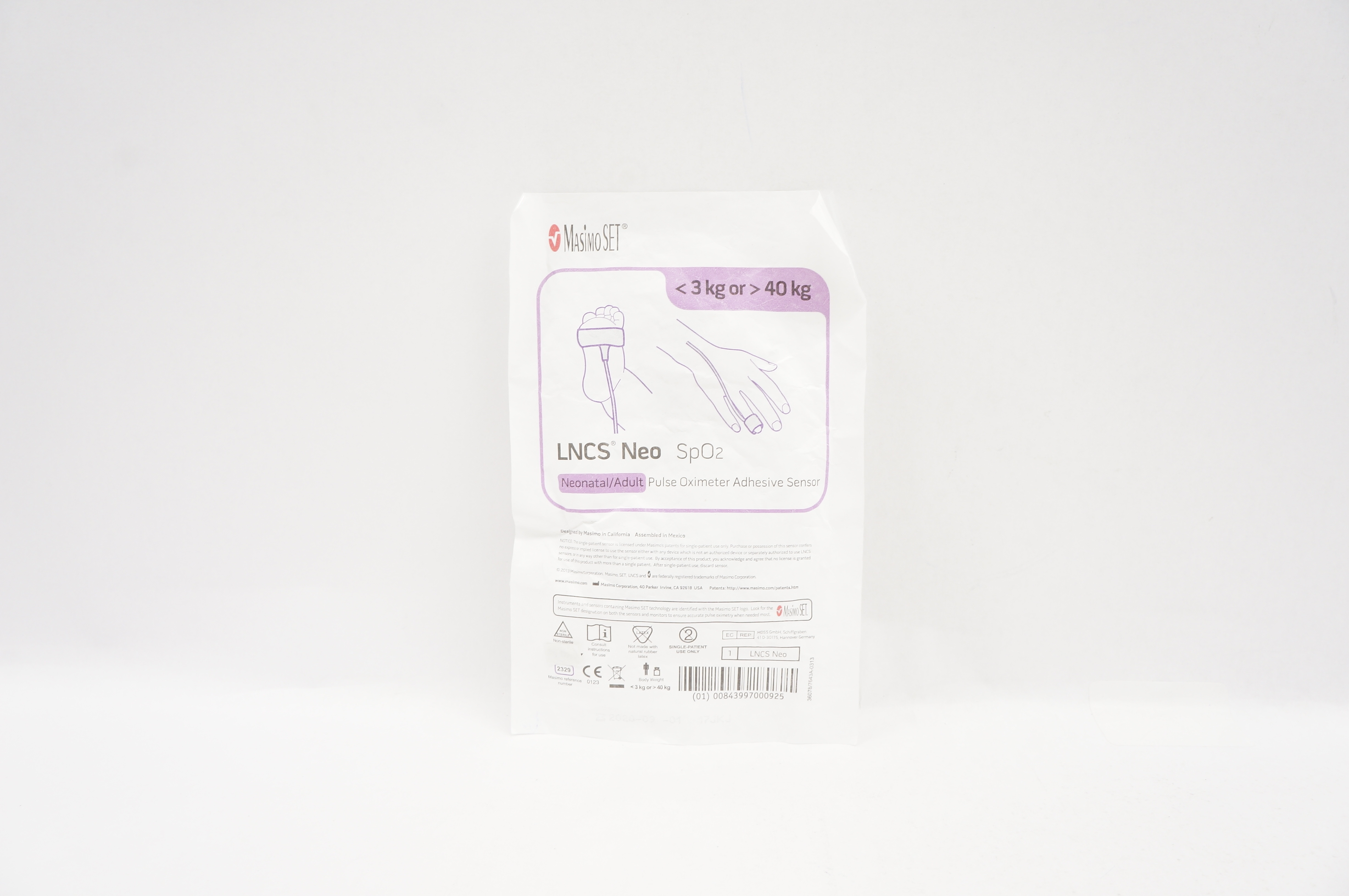 Masimo 2329 LNCS Neonatal/Adult Pulse Oximeter Adhesive Sensor <3kg or>40kg (x)